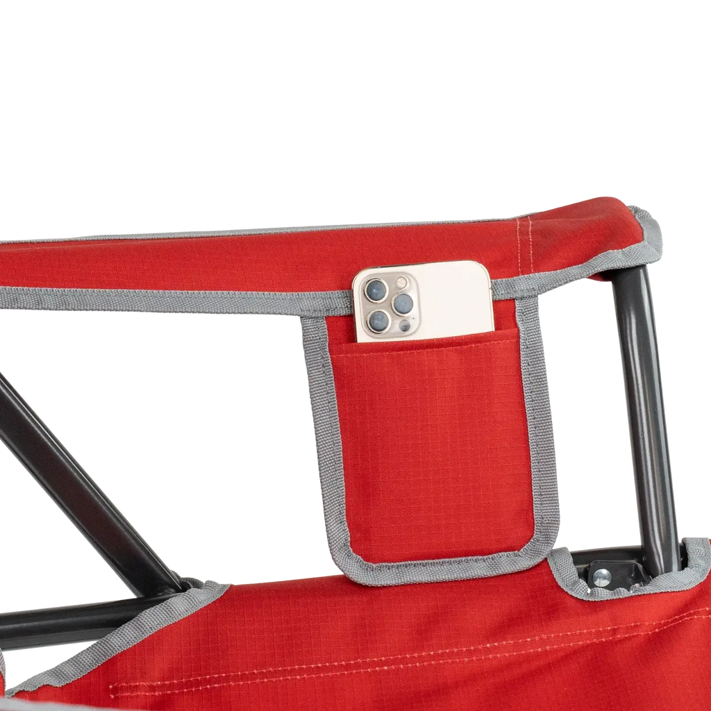 Smooth Motion College Comfort Pro Rocker - Ohio State Buckeyes - Choice 676 - Patented Spring-Action Rocking Chair for Camping Detail