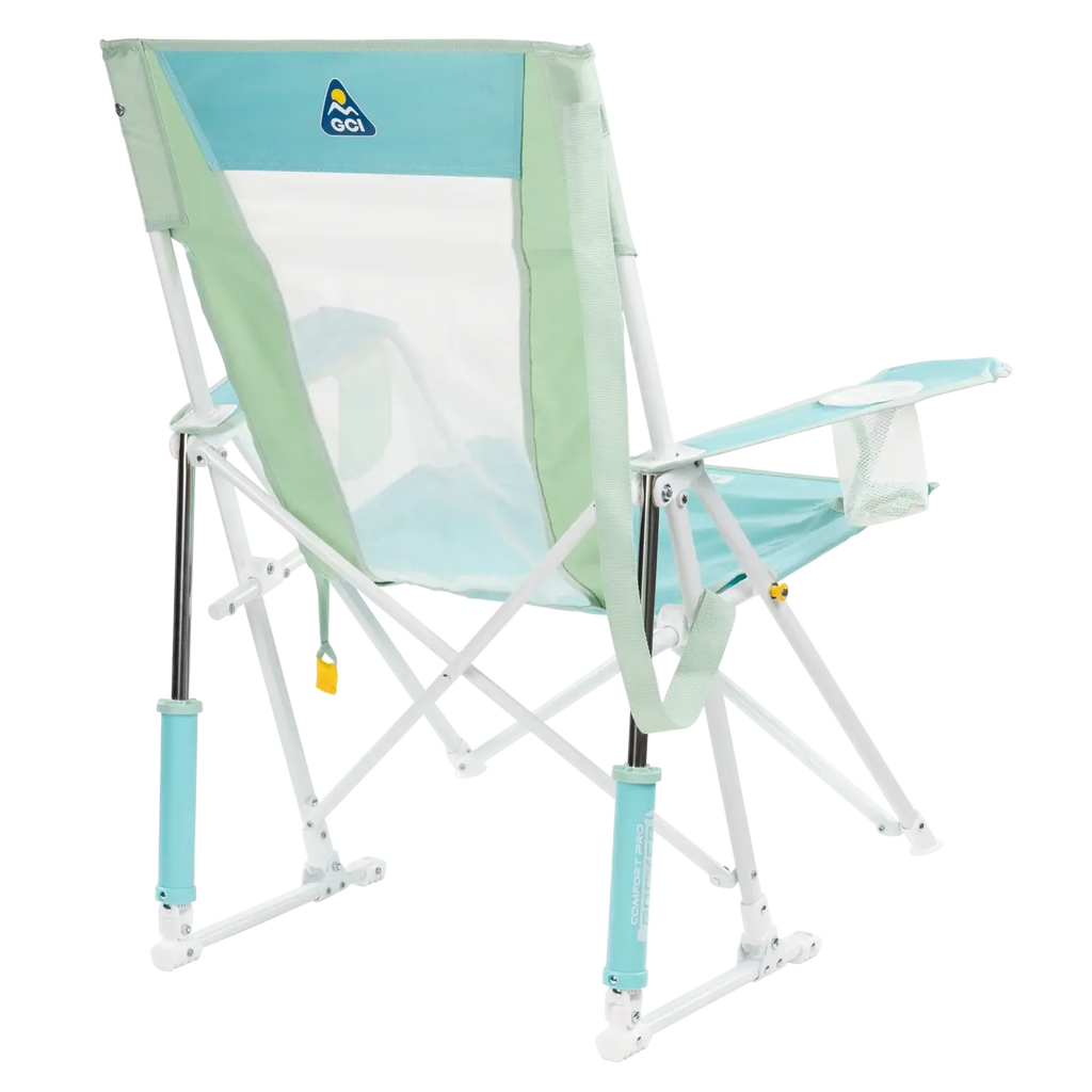 Luxury Camp Comfort Pro Rocker - Choice 375 - Heavy-Duty Kickback Rocker with Beverage Holder Detail