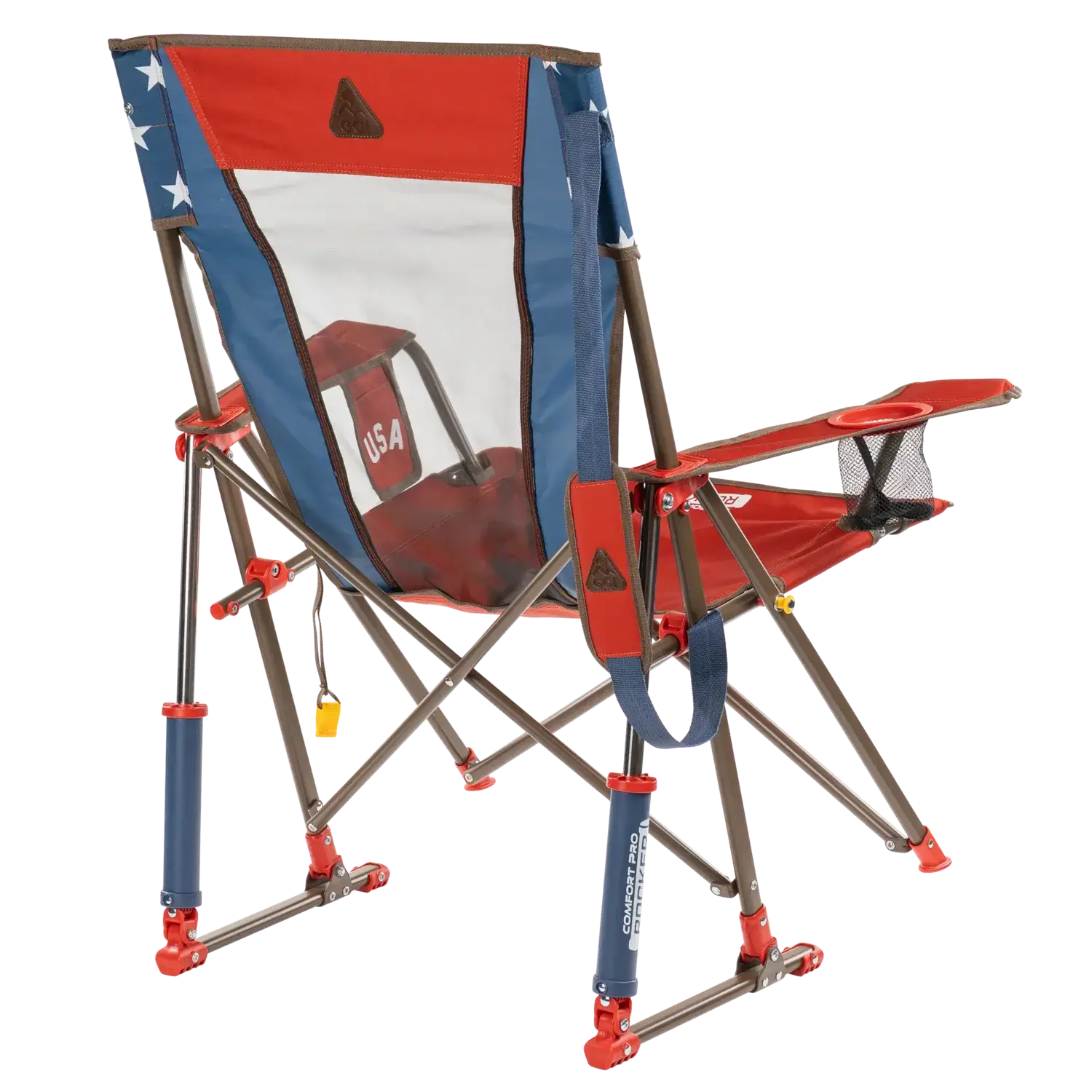 Patented Spring-Action Comfort Pro Rocker - USA Anniversary Deluxe - Choice 424 - RoadTrip Rocker Smooth Motion Camp Chair Detail