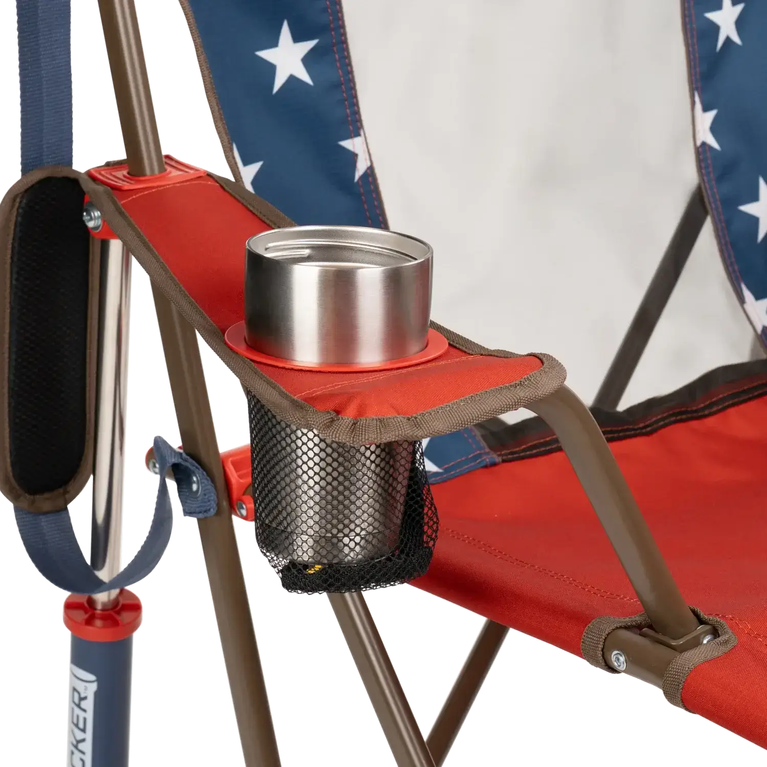 Patented Spring-Action Comfort Pro Rocker - USA Anniversary Deluxe - Choice 424 - RoadTrip Rocker Smooth Motion Camp Chair Detail