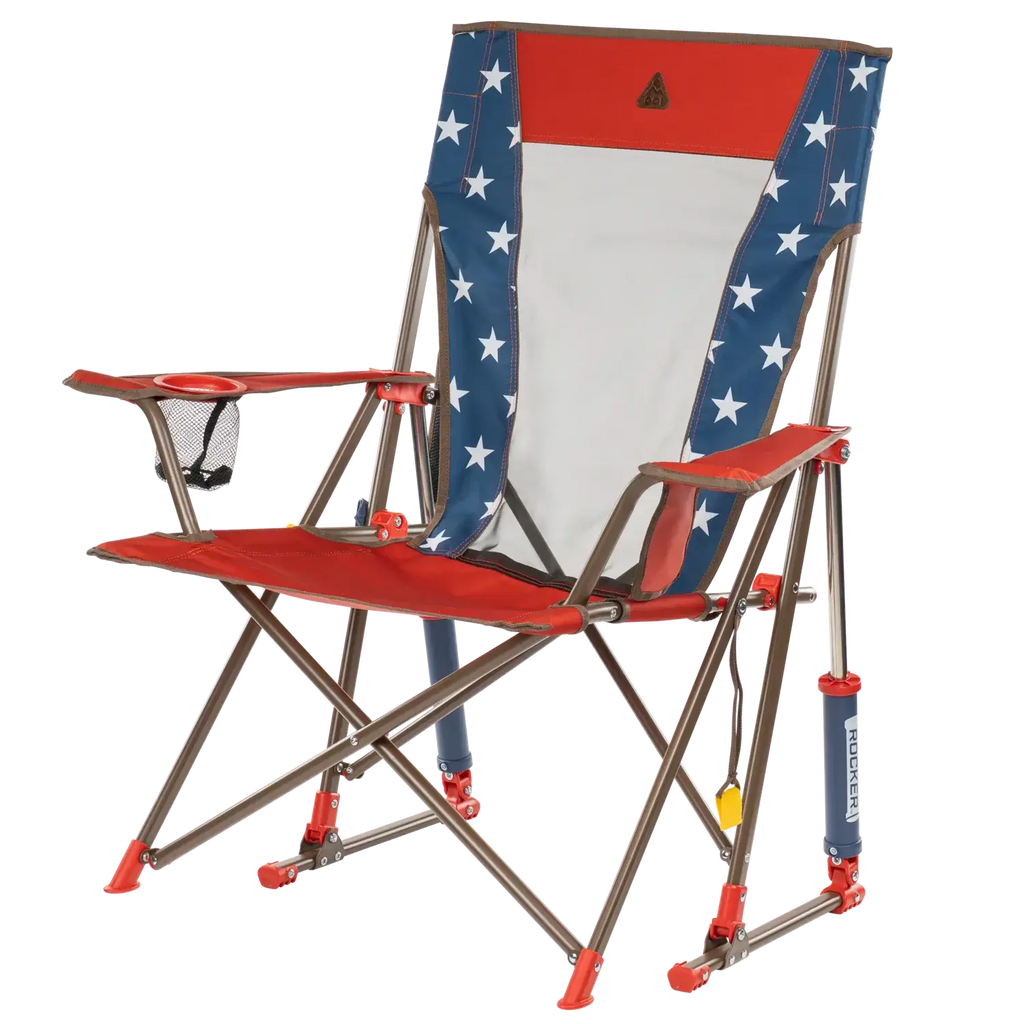 Patented Spring-Action Comfort Pro Rocker - USA Anniversary Deluxe - Choice 424 - RoadTrip Rocker Smooth Motion Camp Chair Detail
