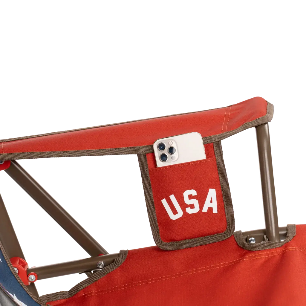 Patented Spring-Action Comfort Pro Rocker - USA Anniversary Deluxe - Choice 424 - RoadTrip Rocker Smooth Motion Camp Chair Detail