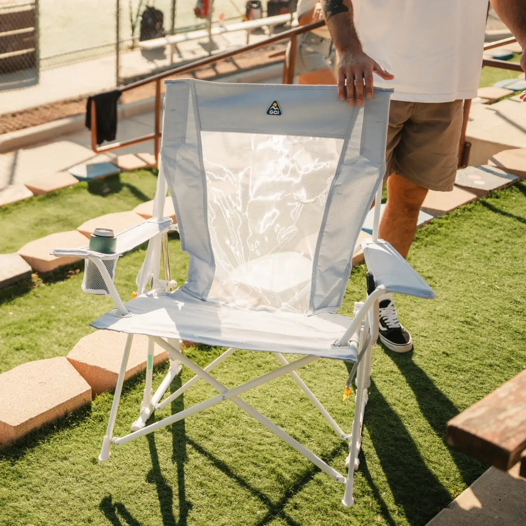 Premium All-Weather Comfort Pro Rocker XL - Choice 107 - Patented Spring-Action Rocking Chair for Camping Detail
