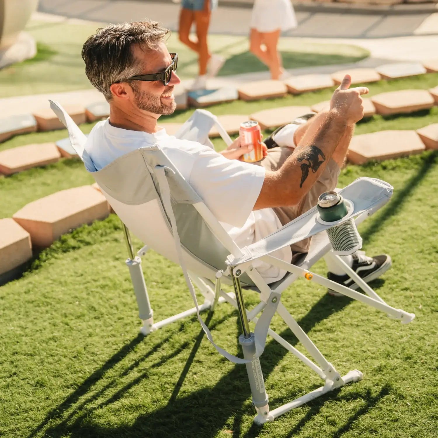 Premium All-Weather Comfort Pro Rocker XL - Choice 107 - Patented Spring-Action Rocking Chair for Camping Detail