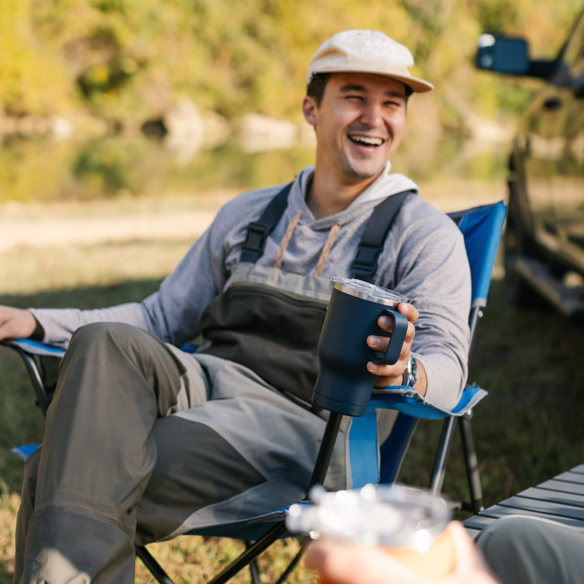 Space-Saving Pico Comfort Quad Chair - Choice 989 - Pico Compact Folding Camp Chair with Carry Bag Detail