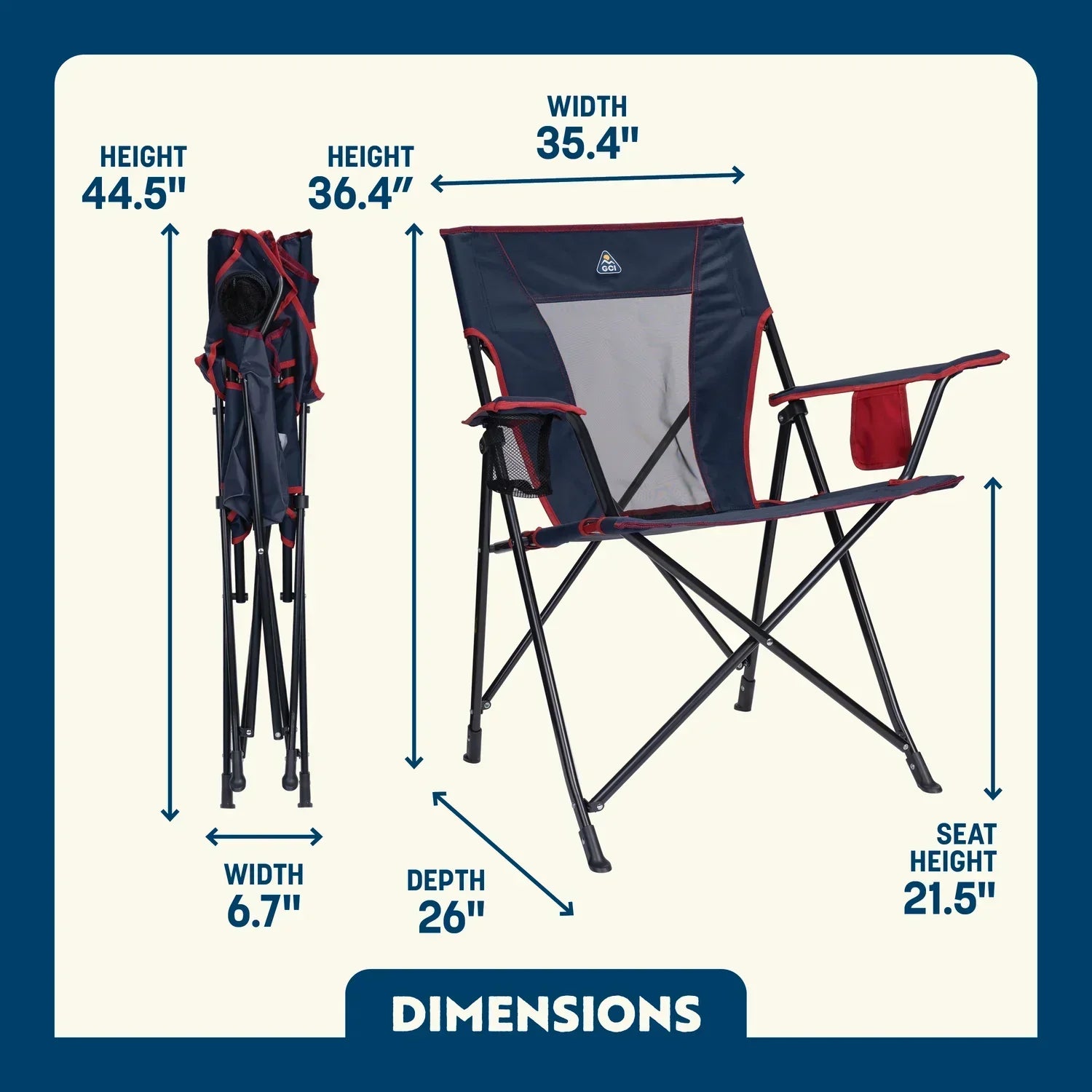 Space-Saving Pico Comfort Quad Chair - Choice 989 - Pico Compact Folding Camp Chair with Carry Bag Detail