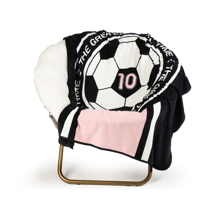 Cozy Fleece 46" x 60" Coral Fleece Throw, Polyester, Pink & Black - Lightweight Plush Warm Blanket for All Seasons - Default Title
