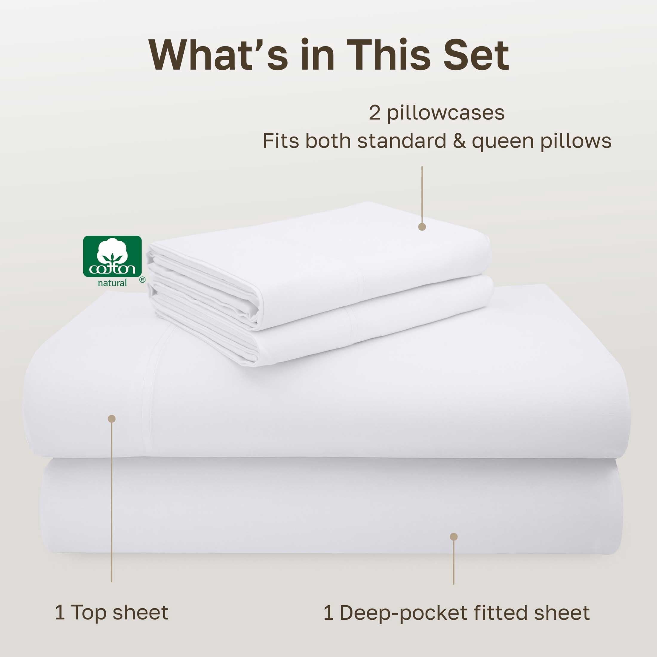 Cooling Sateen 100% Cotton Queen Sheets Set - 600 Thread Count 100% Cotton Sheets Queen, Sateen Deep Pocket Adult/Teen 4 Piece Bed Sh - Cooling Hotel Quality Bedding Sheets and Pillowcases Detail