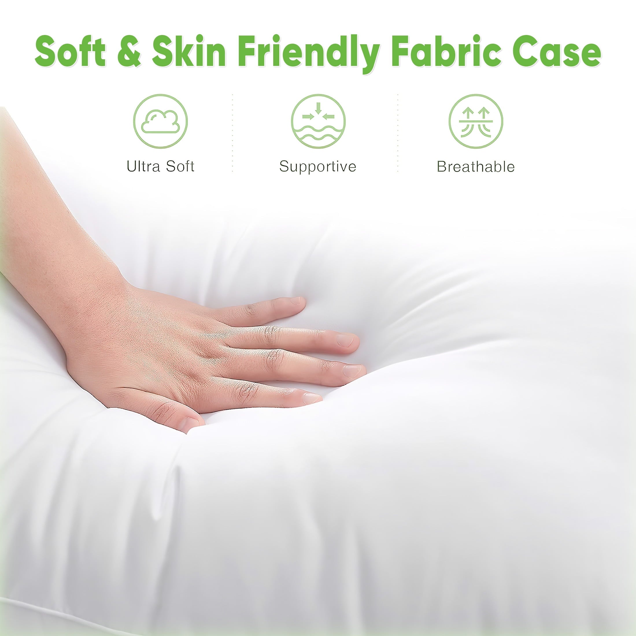 Ergonomic Memory Foam Goose Feather Down Pillows for Sleeping,Luxury Hotel Collection Queen Size Soft Bed Pillow,1 Pack,Queen (20.2" x 28.2") - Orthopedic Shredded Foam Bed Pillow Set Detail
