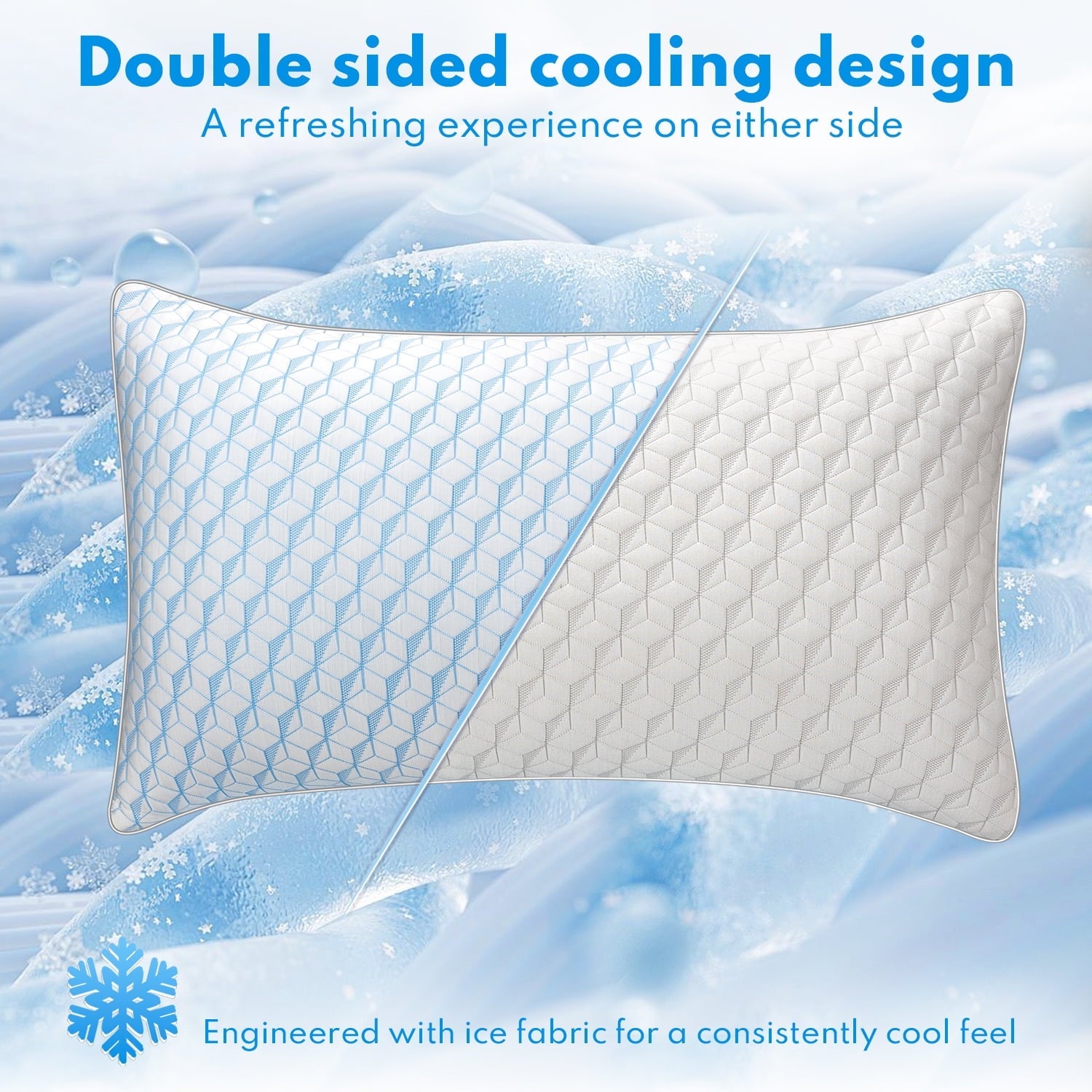 Ergonomic Memory Foam Bed Pillows, Pillows for Bed Queen Size 2 Pack, Premium Down Alternative Luxury Hotel Pillows Set of 2, Cooling Pillo... - Orthopedic Shredded Foam Bed Pillow Set Detail