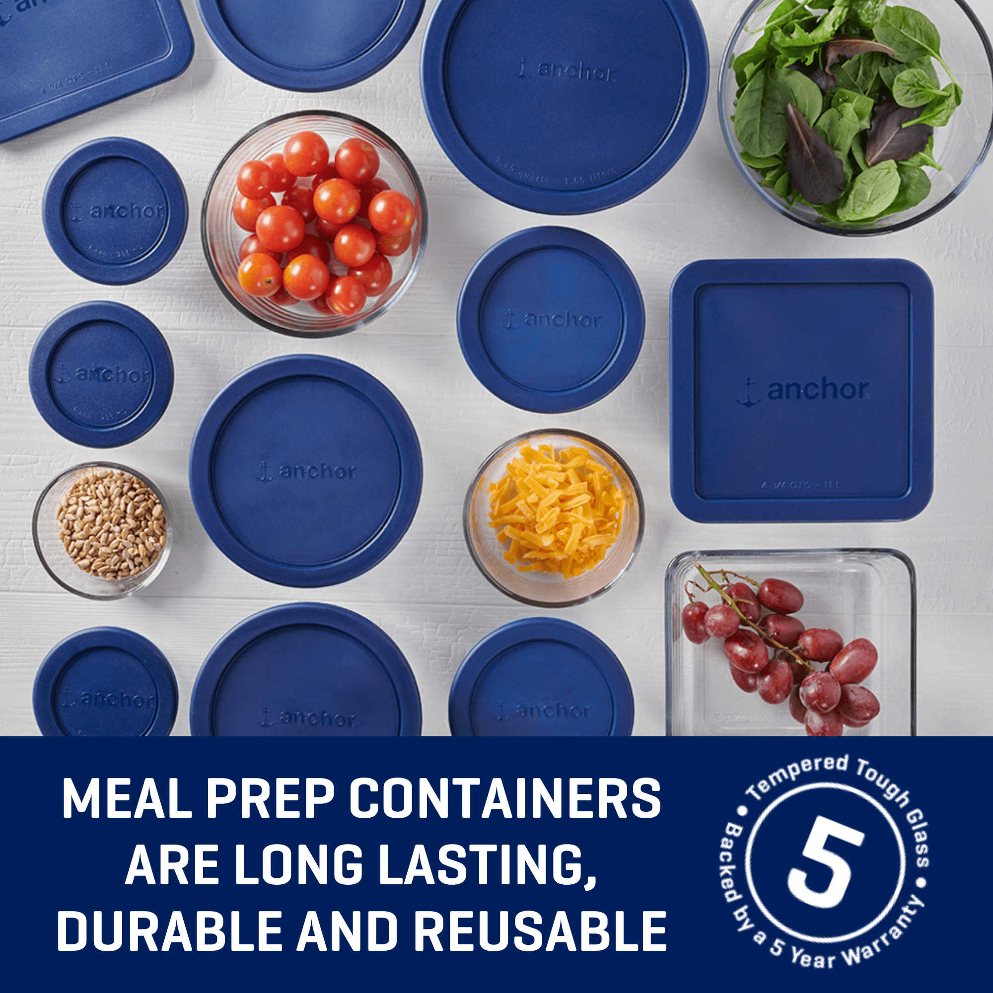 Deliciously Squishy Glass Food Storage Containers with SnugFit Lids, 30 Piece Set - Fun Food Fidget Cookie Squishable Toy Detail