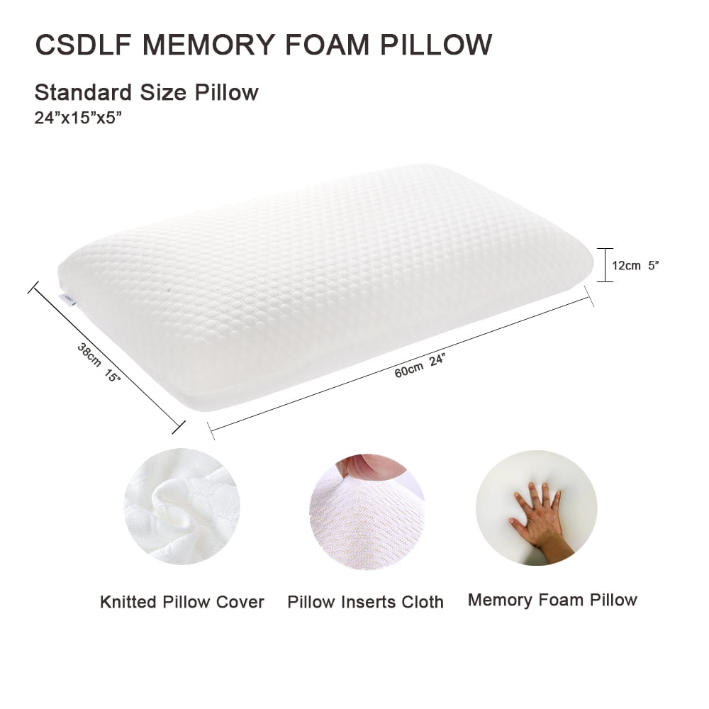 Hotel Collection Memory Foam Bed Pillows, Pillow for Side and Back Sleeper, Pillow for Neck Pain Relief, Washable Removable Cover, Sof... - Orthopedic Shredded Foam Bed Pillow Set Detail