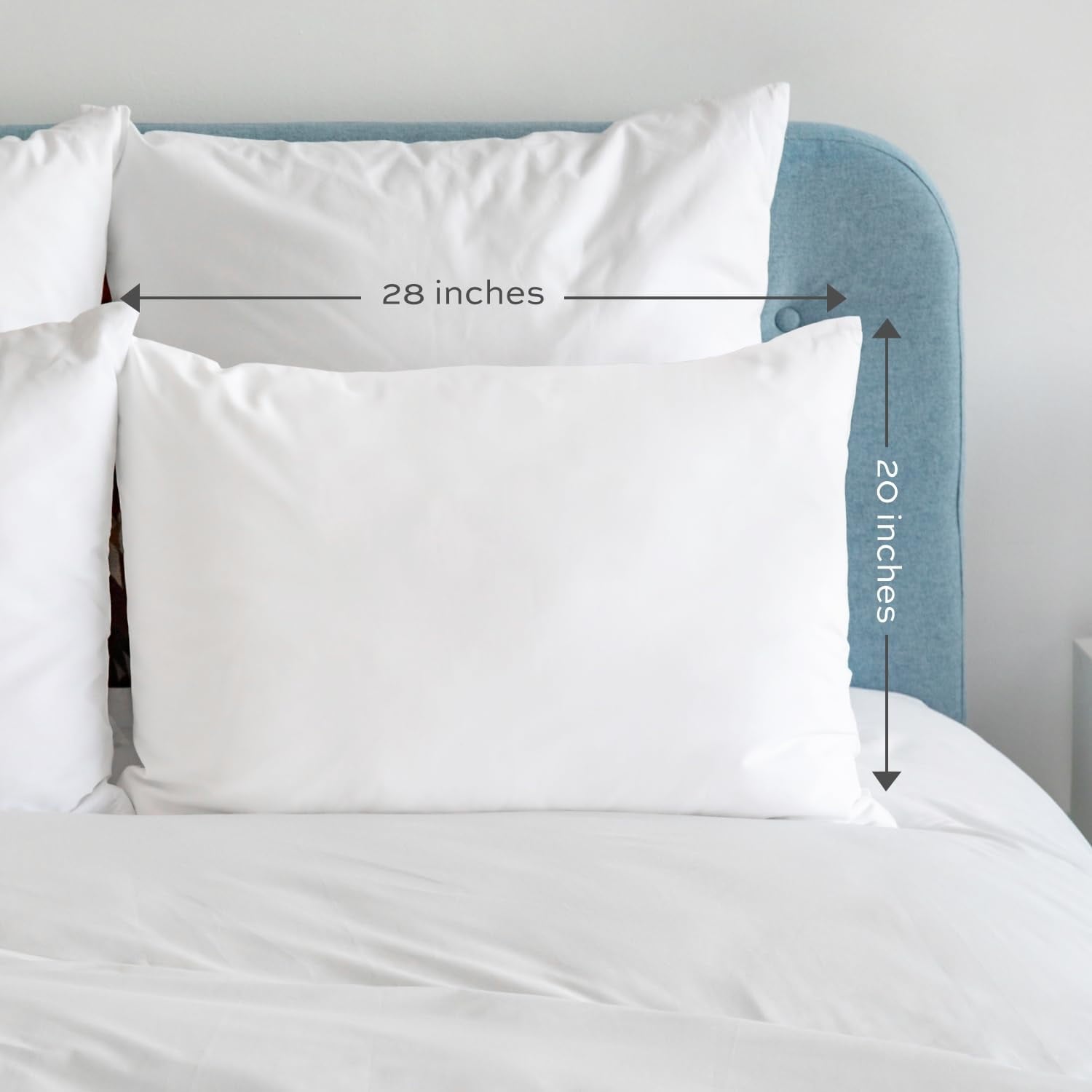 Decorative Plump Bed Pillows for Sleeping 2 Pc Set, Queen Size Pillow Side Sleeper Set, Down Alternative Luxury Hotel Soft Pillow 28x2... - Hotel Quality Plush Sleeping Pillows Detail