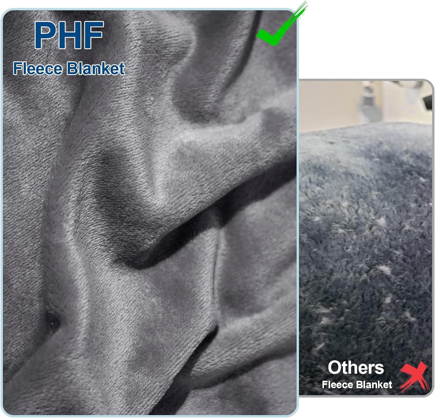 Decorative Knitted Fleece Throw Blanket, Fuzzy Soft Lightweight Blankets for Bed, Sofa, Suitable for All Season, Grey, 50x60 inches - Lightweight Plush Warm Blanket for All Seasons Detail