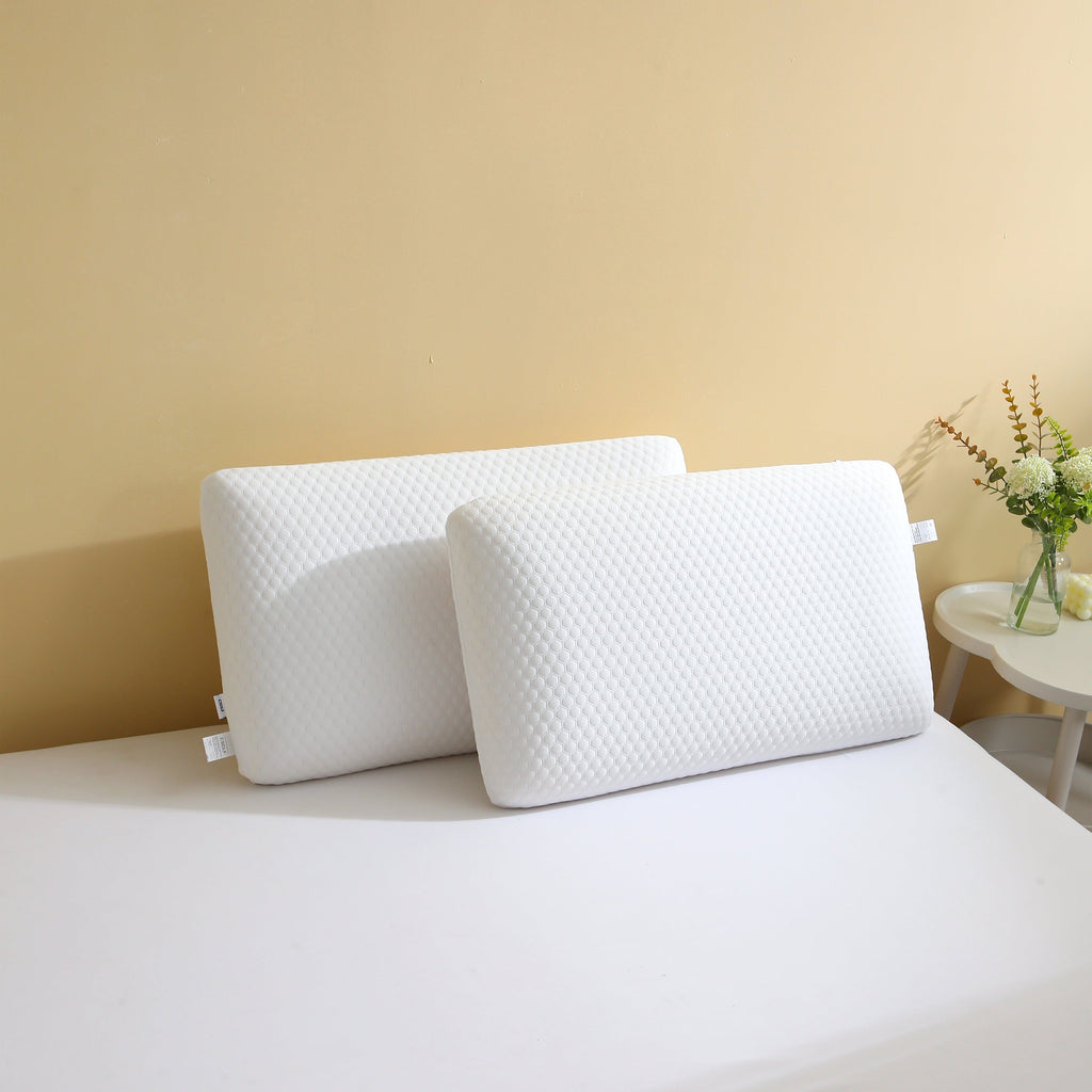 Hotel Collection Memory Foam Bed Pillows, Pillow for Side and Back Sleeper, Pillow for Neck Pain Relief, Washable Removable Cover, Sof... - Orthopedic Shredded Foam Bed Pillow Set Detail