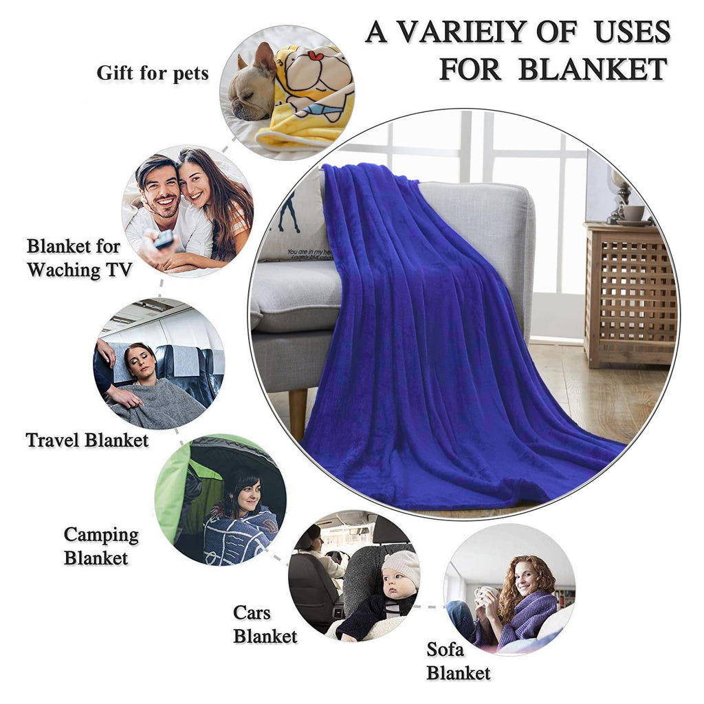 Super Soft Flannel Large Navy Fleece Throw Blankets, Throw Size Soft Fuzzy Blanket for Women Men and s, All Season Lightweight Microfibe... - Lightweight Plush Warm Blanket for All Seasons Detail