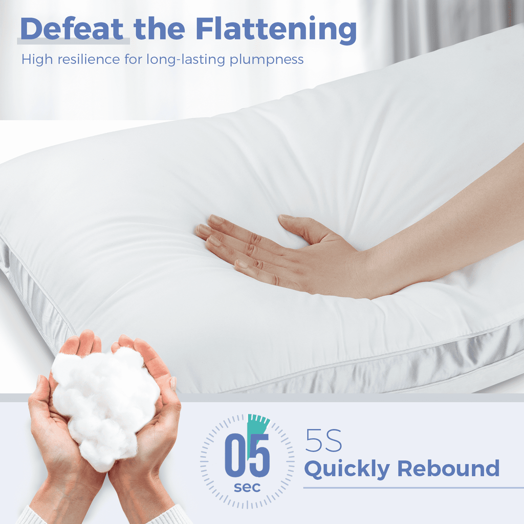 Fluffy Shredded Bed Pillows King Size Set of 2, Luxury Hotel Quality,Fluffy and Supportive Gusseted Bed Pillows for Side, Back, or St... - Orthopedic Shredded Foam Bed Pillow Set Detail