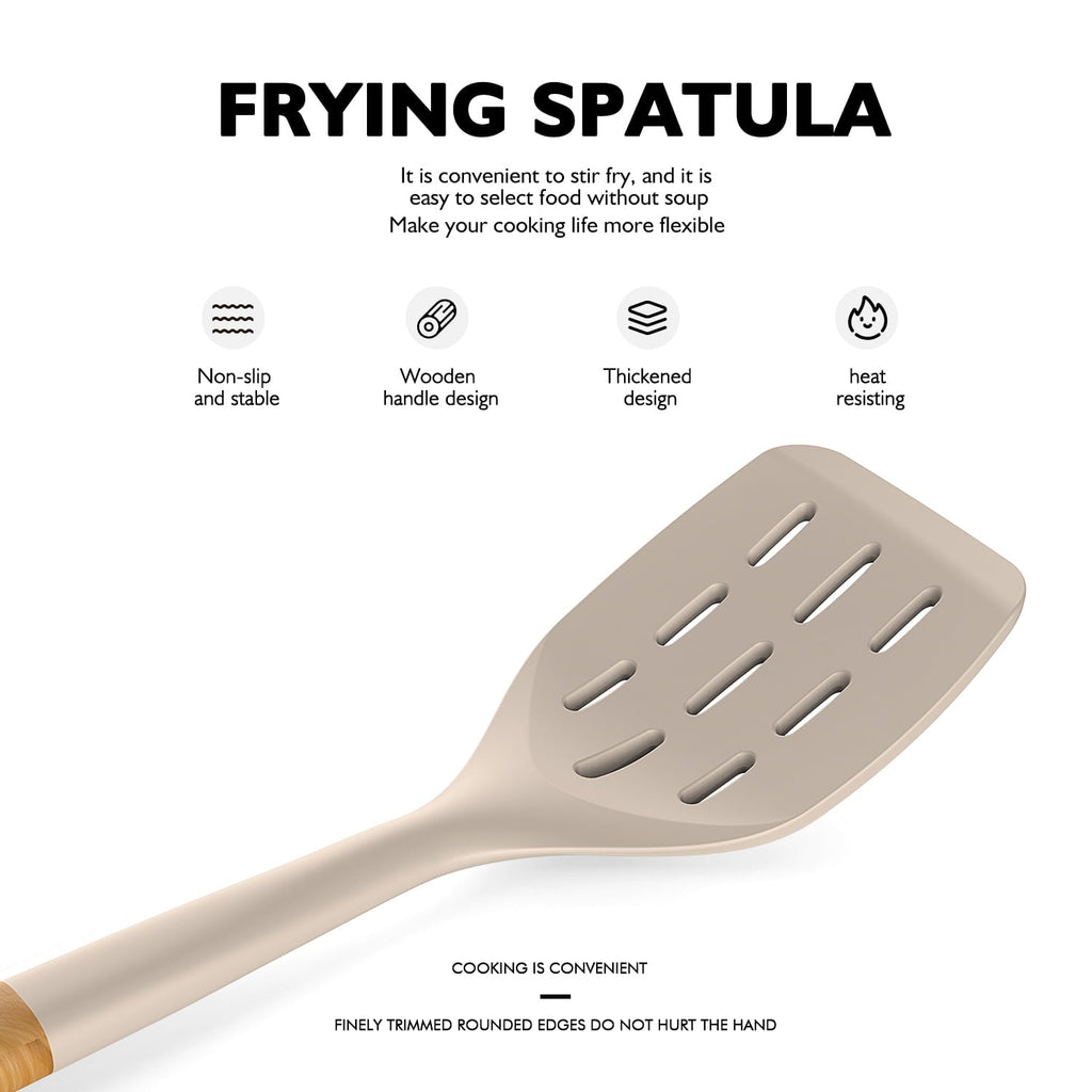 Durable Steel Large Silicone Cooking Utensils - Heat Resistant Kitchen Utensil Set with Wooden Handles, Spatula,Turner, Slotted Spo... - Heavy Duty Stainless Steel Kitchen Shears Detail