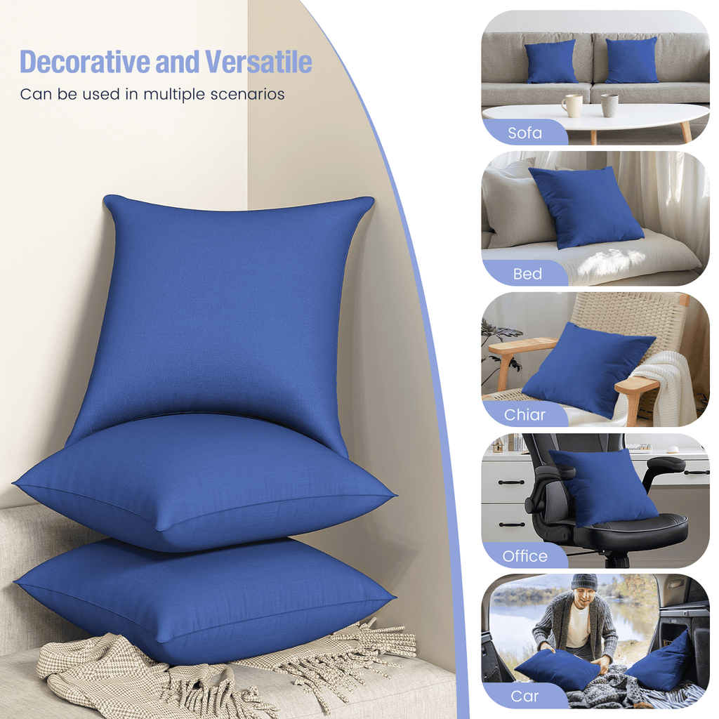 Ergonomic Memory Foam Throw Pillow Inserts Set of 2, Indoor Decorative 18x18 inches Square Pillows for Couch, Sofa, Bed, Supportive Cushion... - Orthopedic Shredded Foam Bed Pillow Set Detail