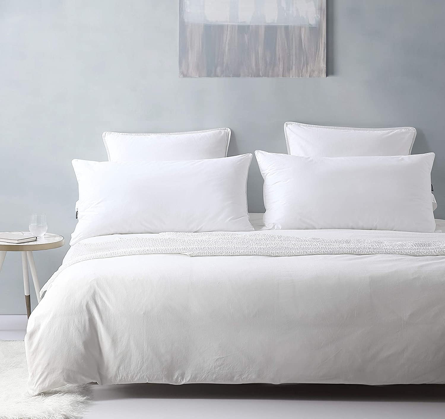 Decorative Plump Bed Pillows King Size Pillows Set of 2, Pillows for Sleeping,Polyester Microfiber Cover,Super Soft Set of 2(... - Hotel Quality Plush Sleeping Pillows Detail