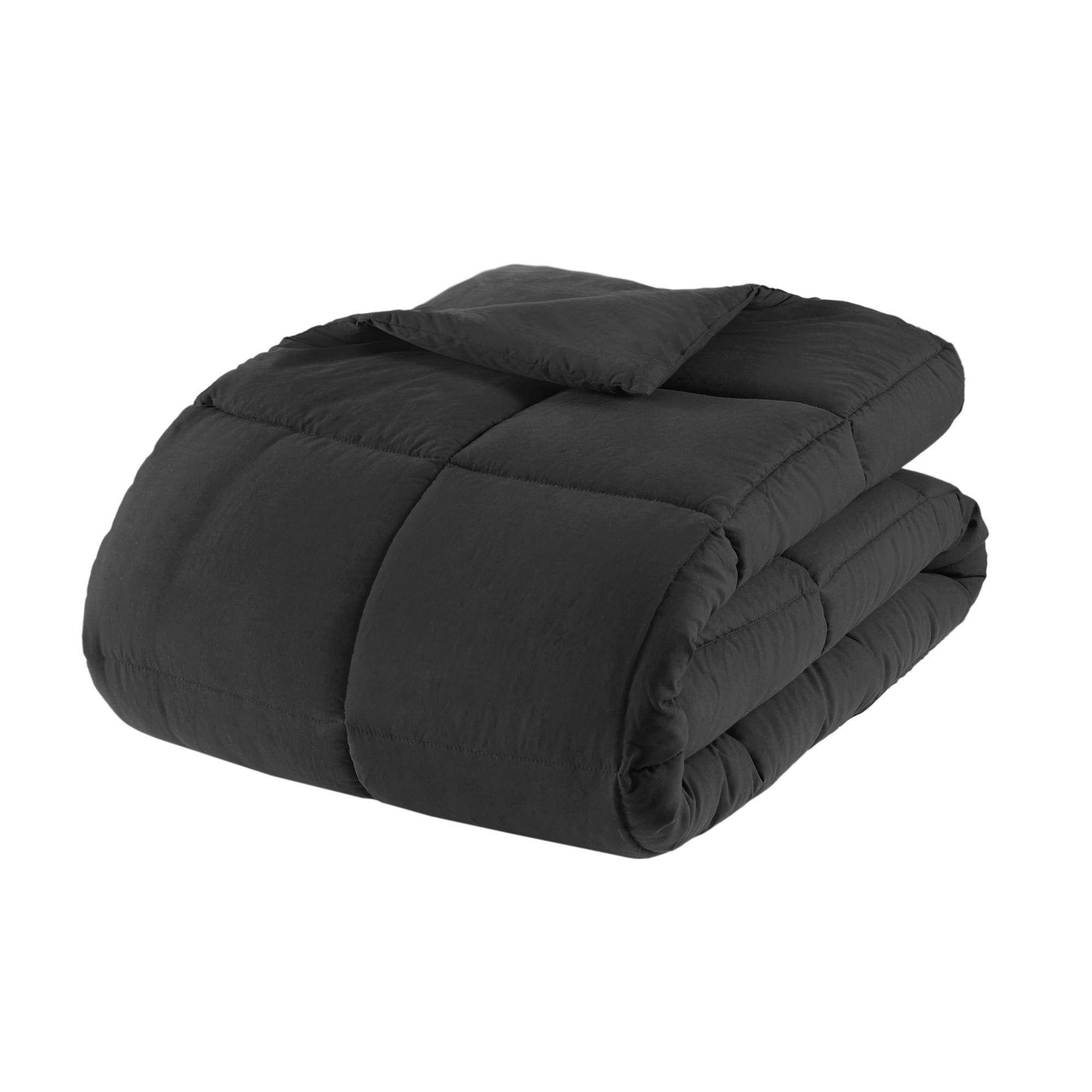 All-Season All in One Down Alt Reversible Comforter and Sheet set- 5 Piece, Twin, Black - Hypoallergenic Ultra-Fluffy Quilt for Winter Detail