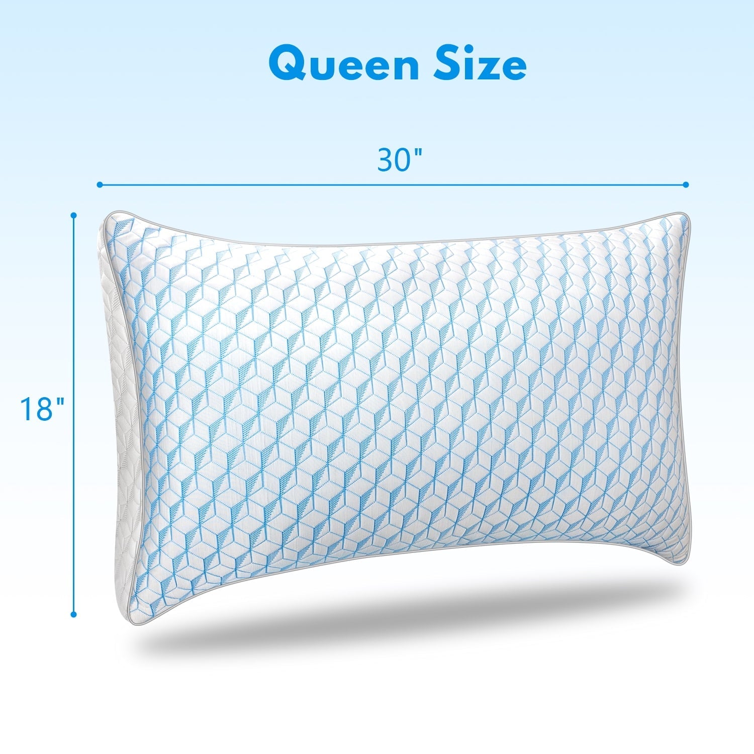 Ergonomic Memory Foam Bed Pillows, Pillows for Bed Queen Size 2 Pack, Premium Down Alternative Luxury Hotel Pillows Set of 2, Cooling Pillo... - Orthopedic Shredded Foam Bed Pillow Set Detail