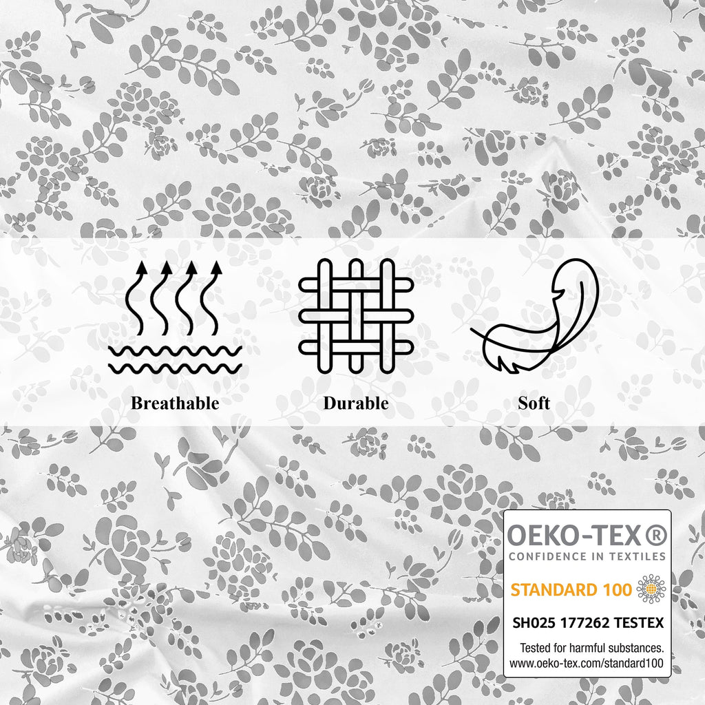 Ultra-Soft Lux Decor Twin Microfiber Bed Sheets - 3 Piece Floral Sheet Set, Soft Breathable Bedding, Wrinlkle Resistant, OEKO-TE... - Premium Ultra-Soft Pillowcase Pair for Sleeping Detail