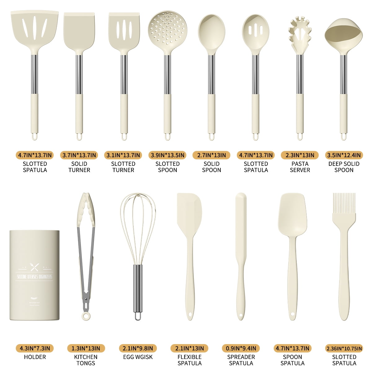 Chef-Quality Silicone Cooking Utensil Set, 30 Pcs Kitchen Utensils Set with Stainless Steel Handle, Food Grade Silicone Spatula Se... - Professional Kitchen Tool for Culinary Enthusiasts Detail