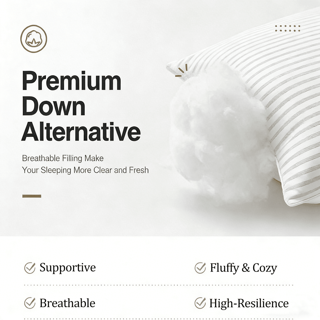Decorative Plump Pillow for Bed Standard Size Set of 2 ,Down Alternative Pillows for Sleeping 20x26inch, Luxury Hotel Pillow for Back,... - Orthopedic Shredded Foam Bed Pillow Set Detail