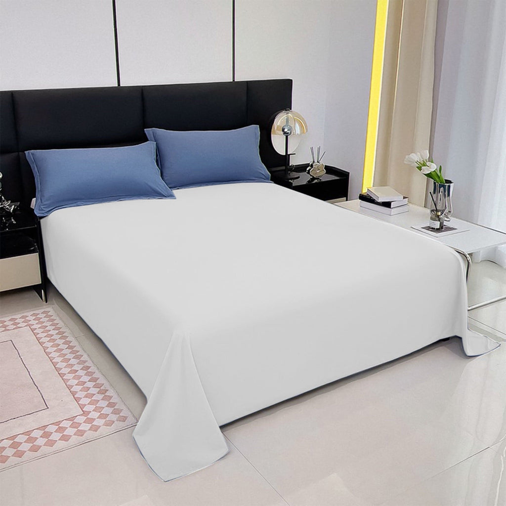 Premium Egyptian Cotton Color Twin Size Flat Sheet - Hotel Quality Top Flat Bed Sheet Only, Ultra Soft, Comfy, Breathable & Cooling - Fade & ... - Breathable Egyptian Cotton Flat & Fitted Sheets Detail