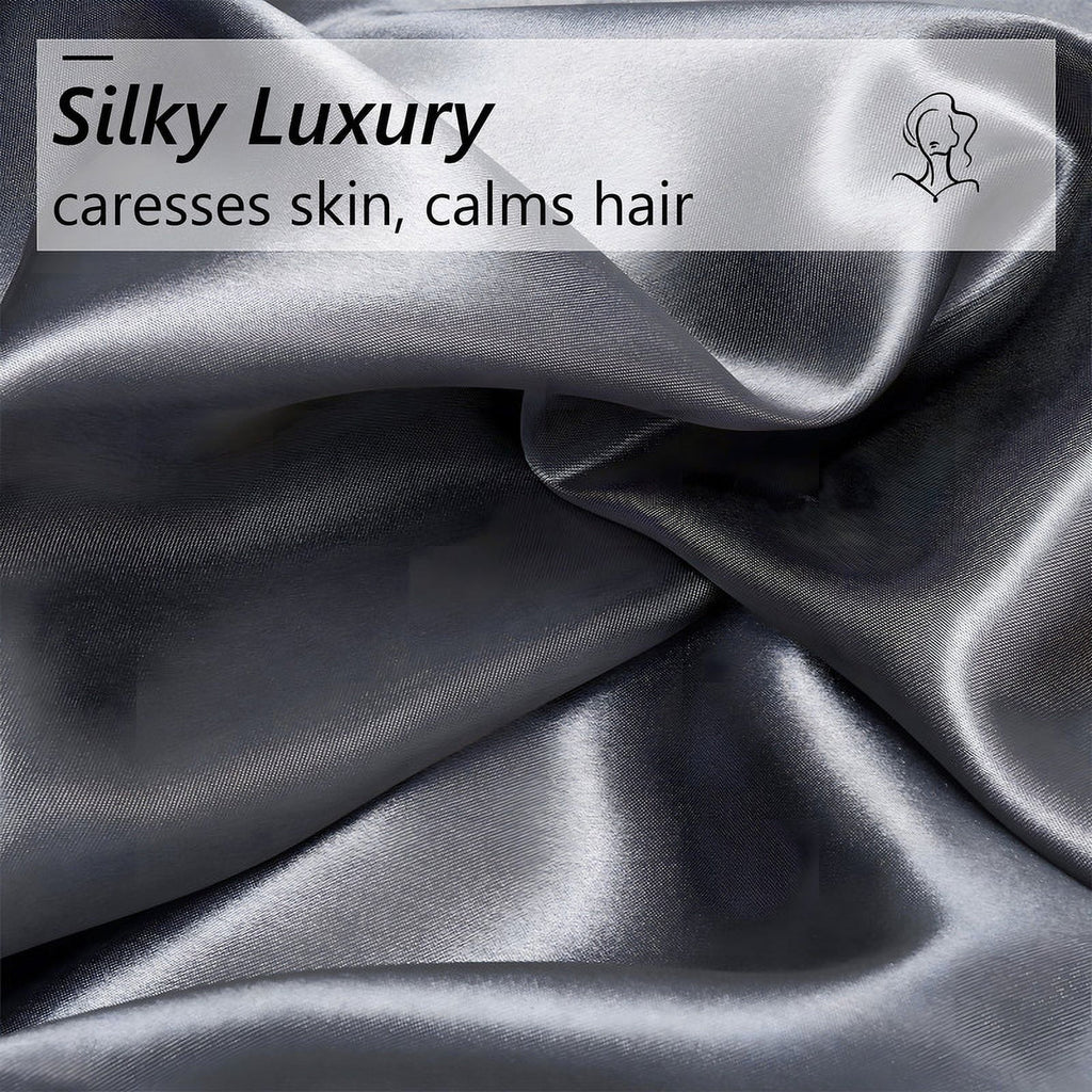 Ultra-Soft Luxury 5-Piece Satin Sheets Twin Silk Sheets Bed Sheet Set Ultra-Silky & Skin-Friendly Deep Pocket Bed Flat Fitted Sheet - Cooling Hotel Quality Bedding Sheets and Pillowcases Detail