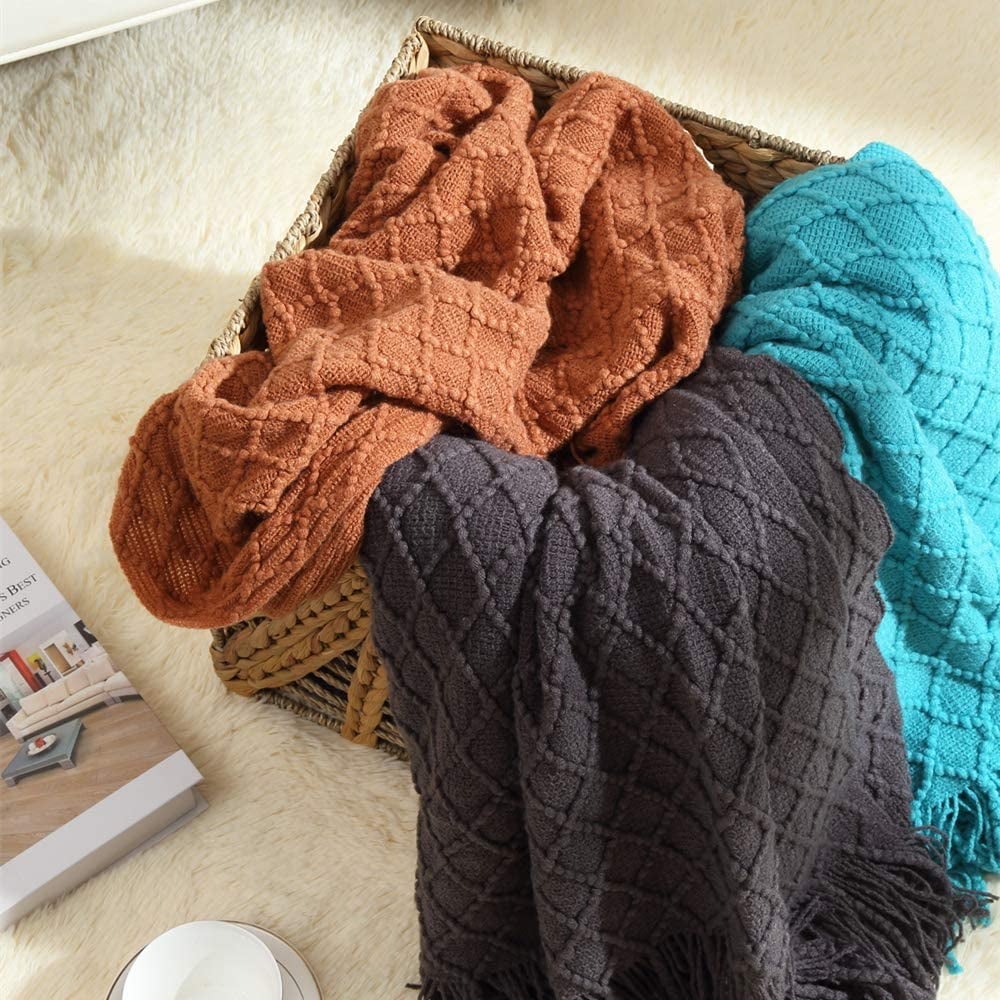 Cozy Fleece Home Decor Rustic Couch Sofa Chair Bed Throw Blanket, Soft Warm Light Weight in Spring Summer (50''X60'' Brown) - Cozy Fleece Throw Blanket for Couch & Bed Detail