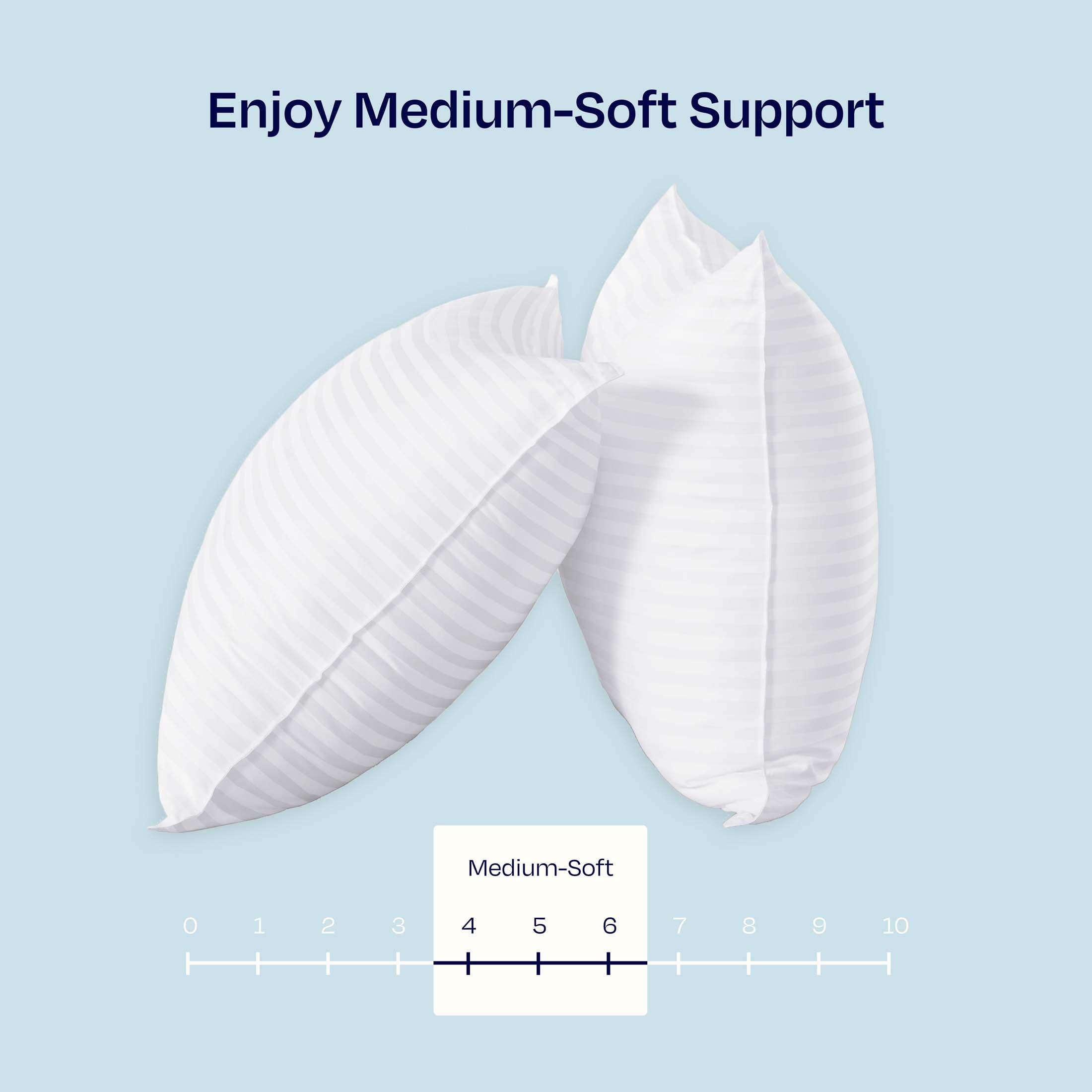 Hotel Collection 2-Pack Comfort Bed Pillows Standard size set of 2 for Sleeping, Pillows, for Back, Stomach or Side Sleepers, 20 x 26 ... - Decorative Throw Pillow Cushion for Sofa & Bed Detail