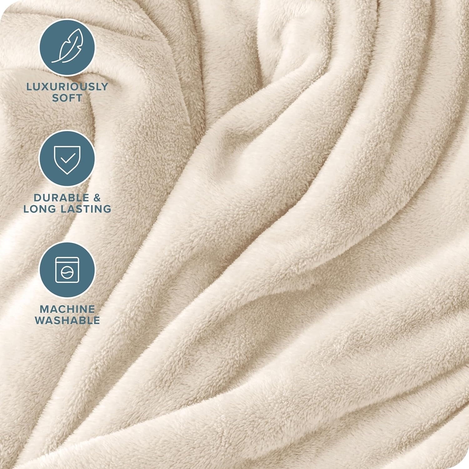 Lightweight Warm Throw Blanket, 50x60 inch Soft & Warm Blanket for Sleep Snap, Lightweight Reversible Bed Blankets and Cozy Throws for... - Cozy Fleece Throw Blanket for Couch & Bed Detail