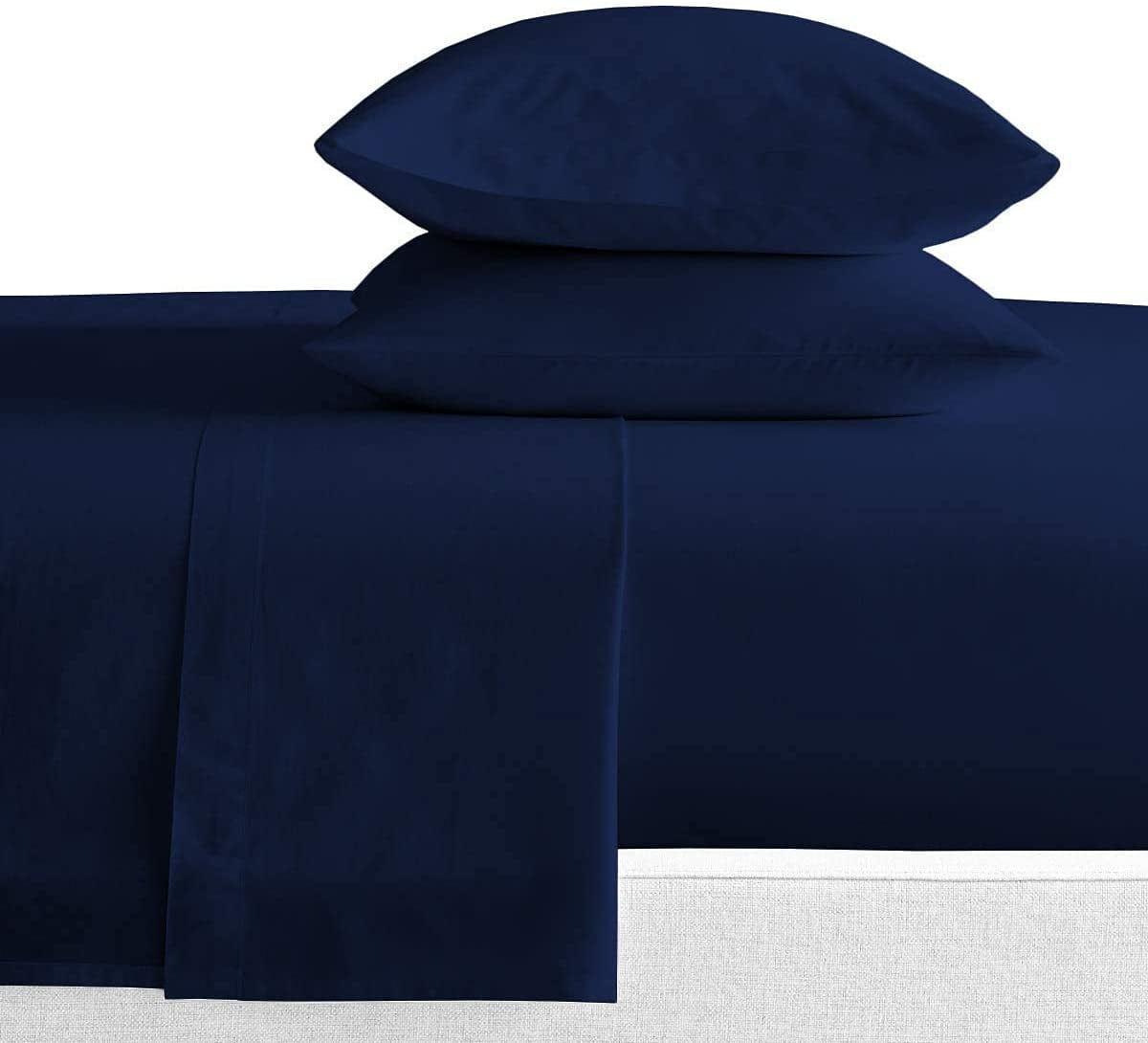 Cooling Sateen Luxury Bed Sheets Set - 800 Thread Count 100% Egyptian Cotton Sheets - 4 Piece Sheet Set Fits Mattress Upto 24 Inch D... - Premium Ultra-Soft Pillowcase Pair for Sleeping Detail