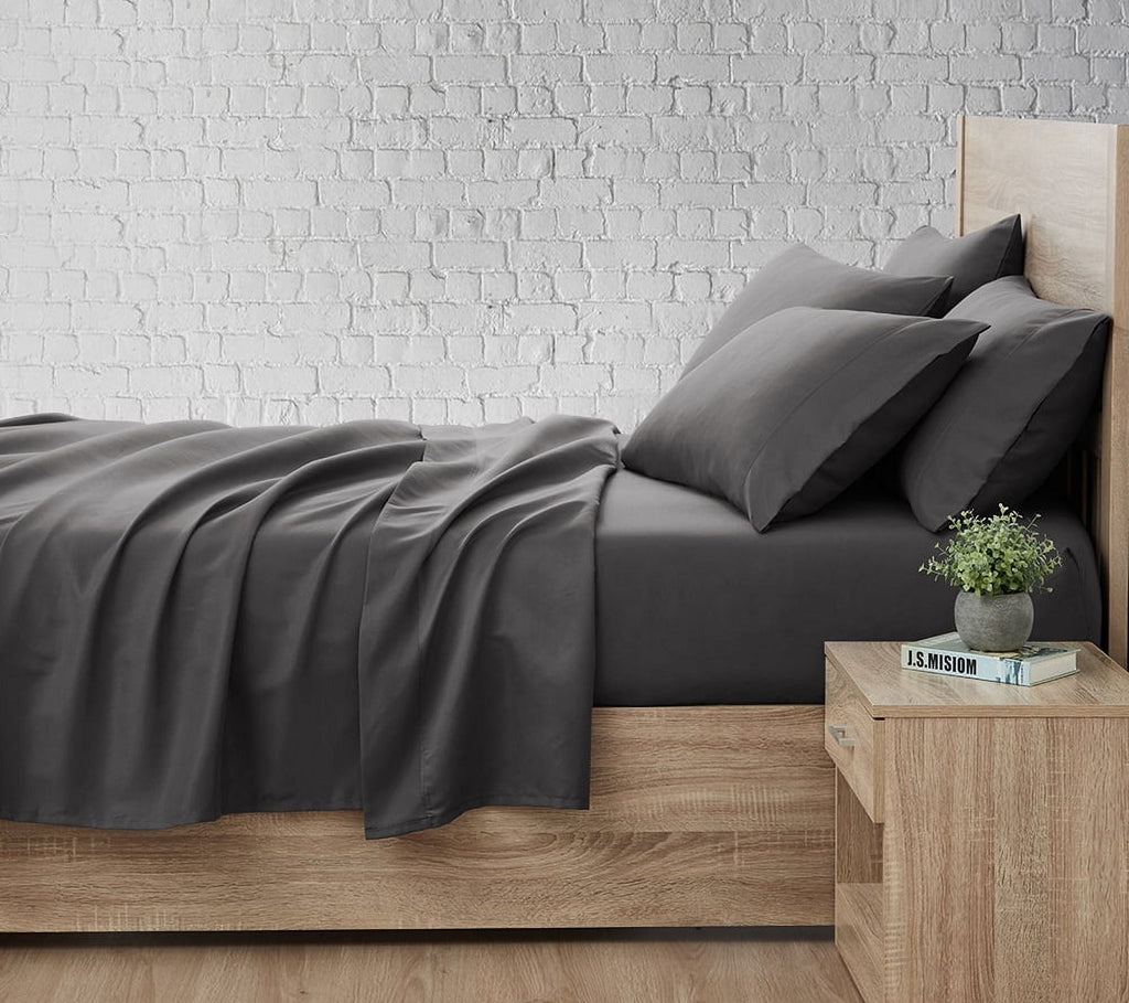 Ultra-Soft So Soft 3-Piece Dark Gray Sheet Set, Twin - Premium Ultra-Soft Pillowcase Pair for Sleeping Detail