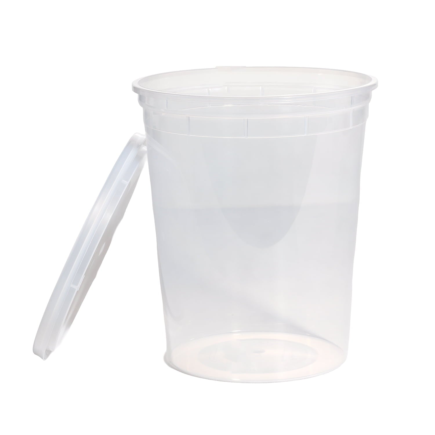 Whimsical Doughnut 40 Piece 32oz Plastic Deli Container, Ideal Use for Meal Prep and Batch Cooking - Playful Star & Heart Shaped Geometric NeeDoh Detail