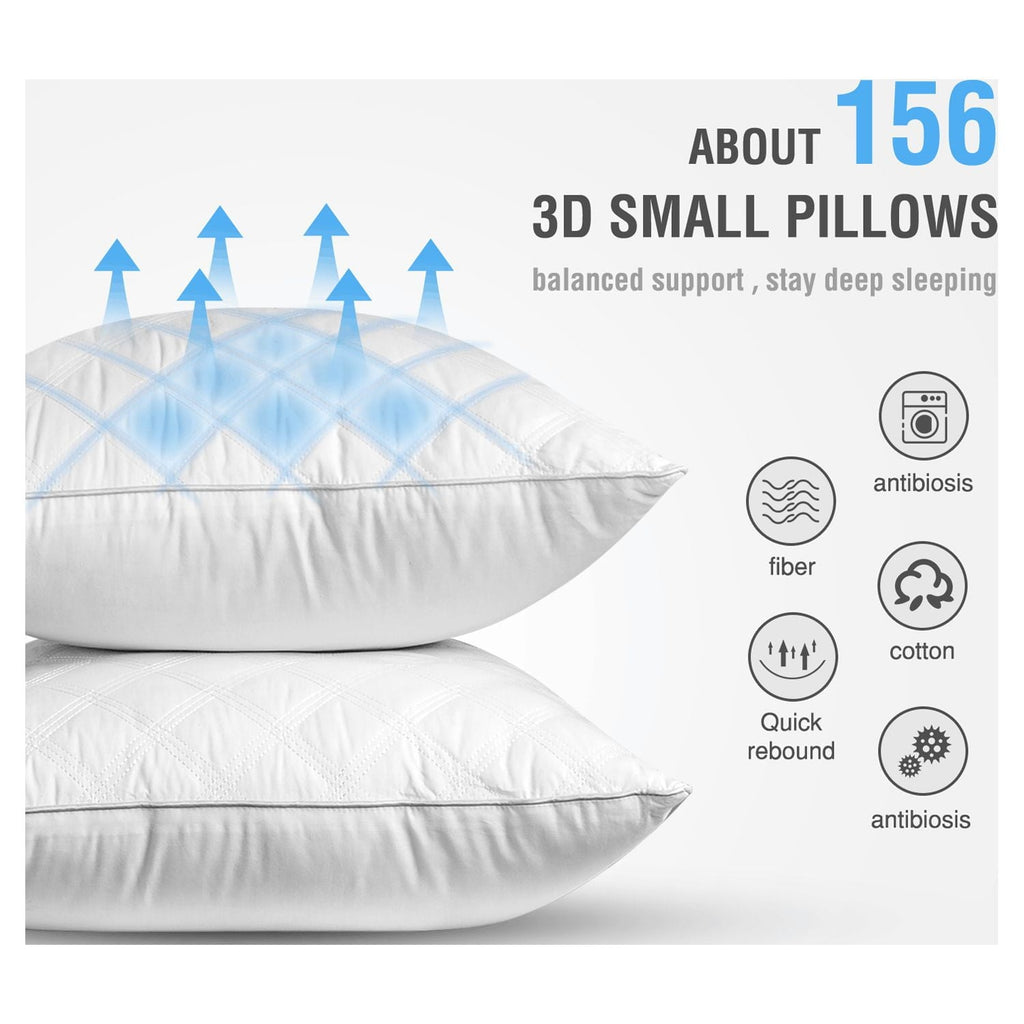Ergonomic Memory Foam Bed Pillows Queen Size Set of 2 Pillows for Bed 2 Pack Cooling Hotel Collection Down Alternative Pillows 20 x 30 inches - Ergonomic Memory Foam Pillow for Neck Pain Support Detail
