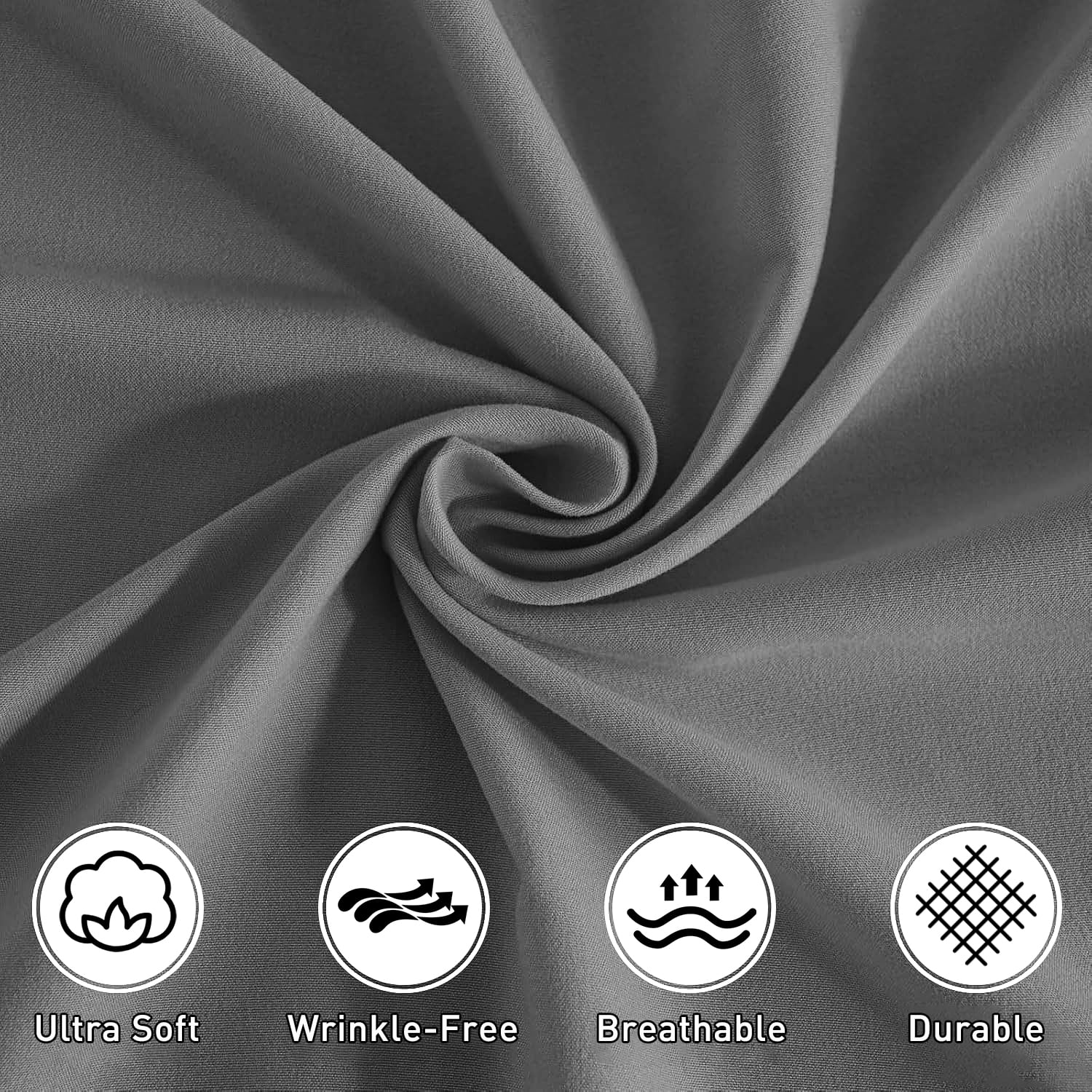 Breathable Luxury 4 Piece Bed Sheet Set, Queen Size Upgraded Cooling Deep Pocket Comfy Breathable Hotel Luxury Bedding, Extra Soft Wrin... - Premium Ultra-Soft Pillowcase Pair for Sleeping Detail