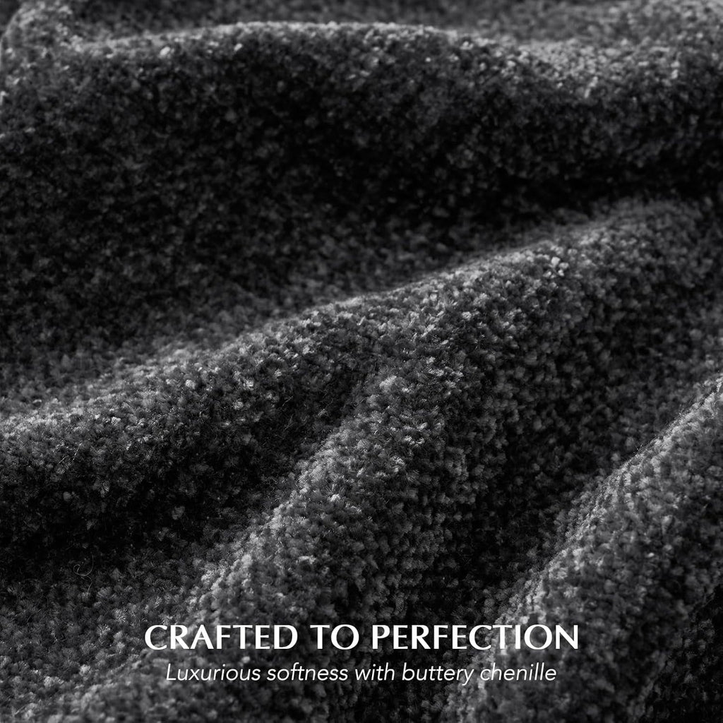 Reversible Sherpa Soft Chenille Throw Blanket for Couch, Cozy Plush Fuzzy Decorative Chenille Knit Throw Blanket with Tassels, Lightwei... - Luxury Knitted Decorative Throw Blanket with Fringes Detail