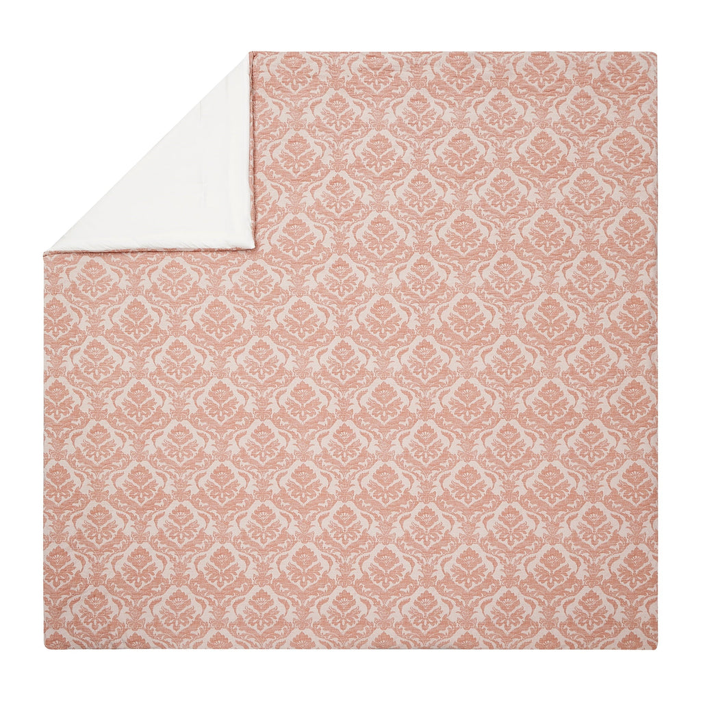 Fluffy Down Alternative Woven Damask 2-Piece Comforter Set, Blush, Full Queen, All Ages - Hypoallergenic Ultra-Fluffy Quilt for Winter Detail