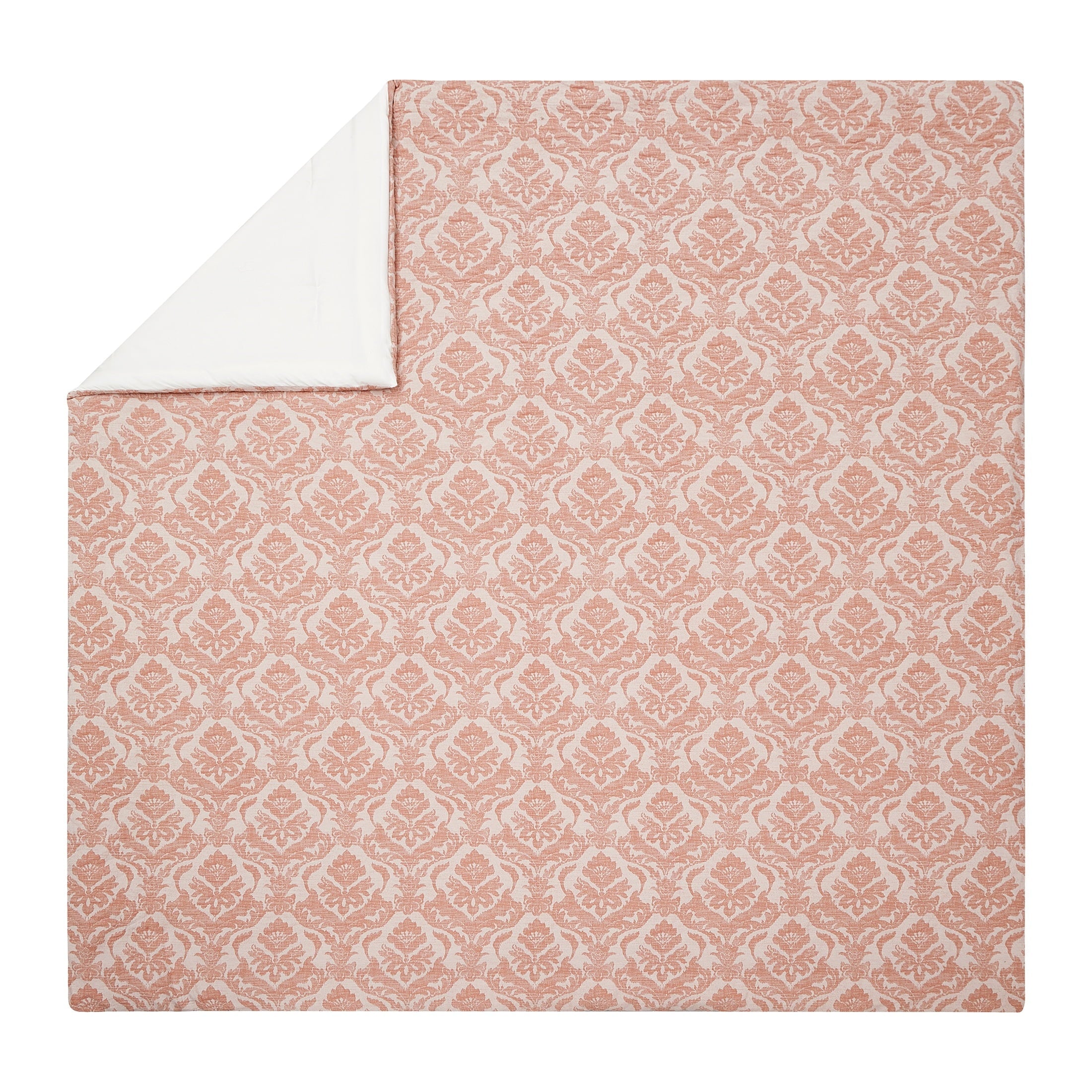 Fluffy Down Alternative Woven Damask 2-Piece Comforter Set, Blush, Full Queen, All Ages - Hypoallergenic Ultra-Fluffy Quilt for Winter Detail