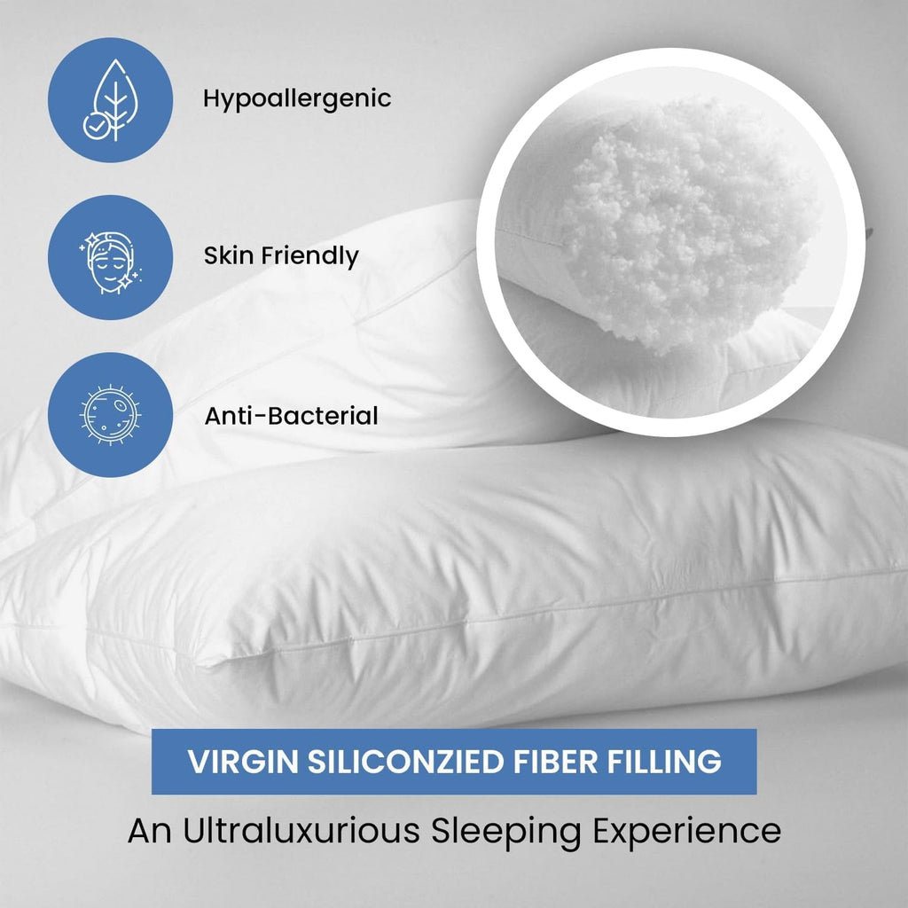 Orthopedic Support Ryotei Economy Bulk Hotel Pillows 20"x26" Standard (Pack of 12) | Premium Cluster Fiber Fill | Soft Down Alternative ... - Hotel Quality Plush Sleeping Pillows Detail