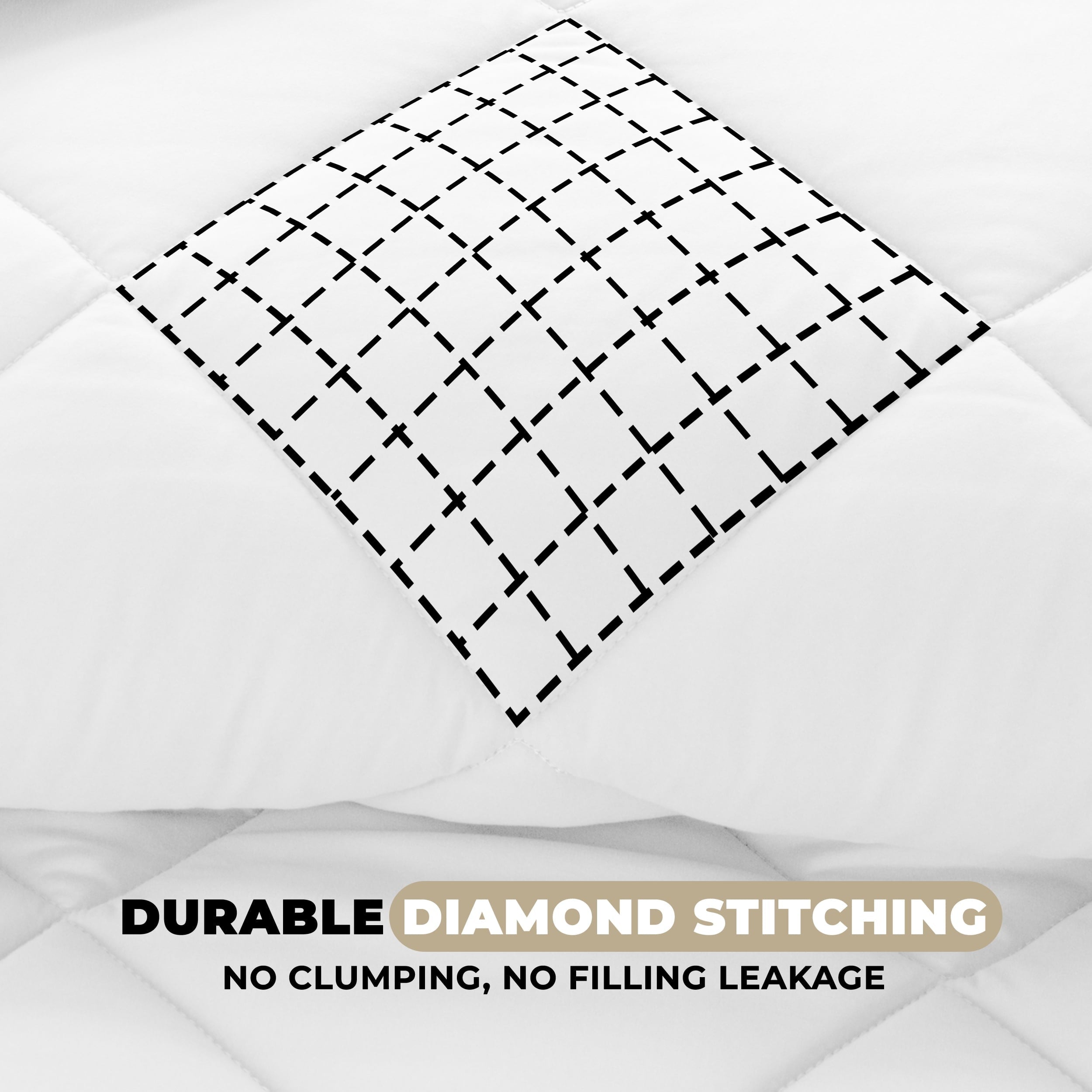Luxurious Quilted Lux Decor All-Season Comforter Sets Twin Size 2 PC, Reversible Bedding Set with Diamond Quilted Design Comforter and ... - All-Season Down Alternative Comforter Insert Detail