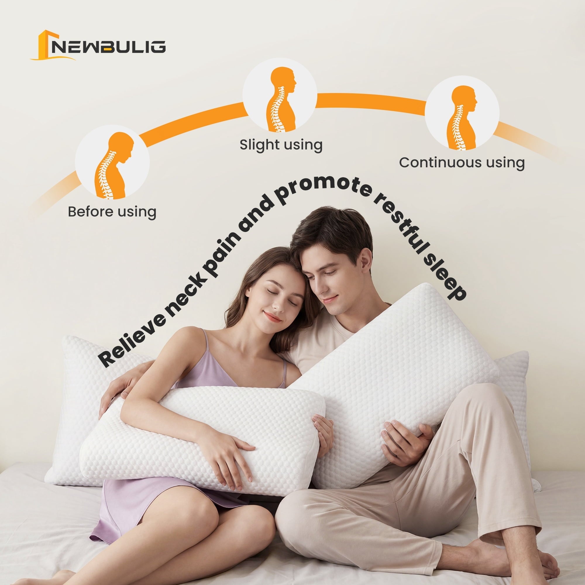 Decorative Plump Memory Foam Pillow for Sleeping, Gel Cooling Bed Pillow with Breathable Mesh and Washable Cover for Back and Side Sle... - Hotel Quality Plush Sleeping Pillows Detail
