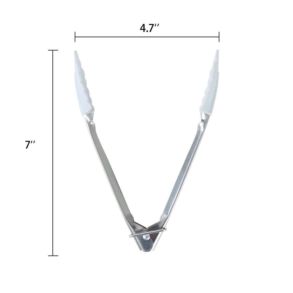 Professional Grade Stainless Steel and Silicone Mini Food Tongs Grey - Professional Kitchen Tool for Culinary Enthusiasts Detail