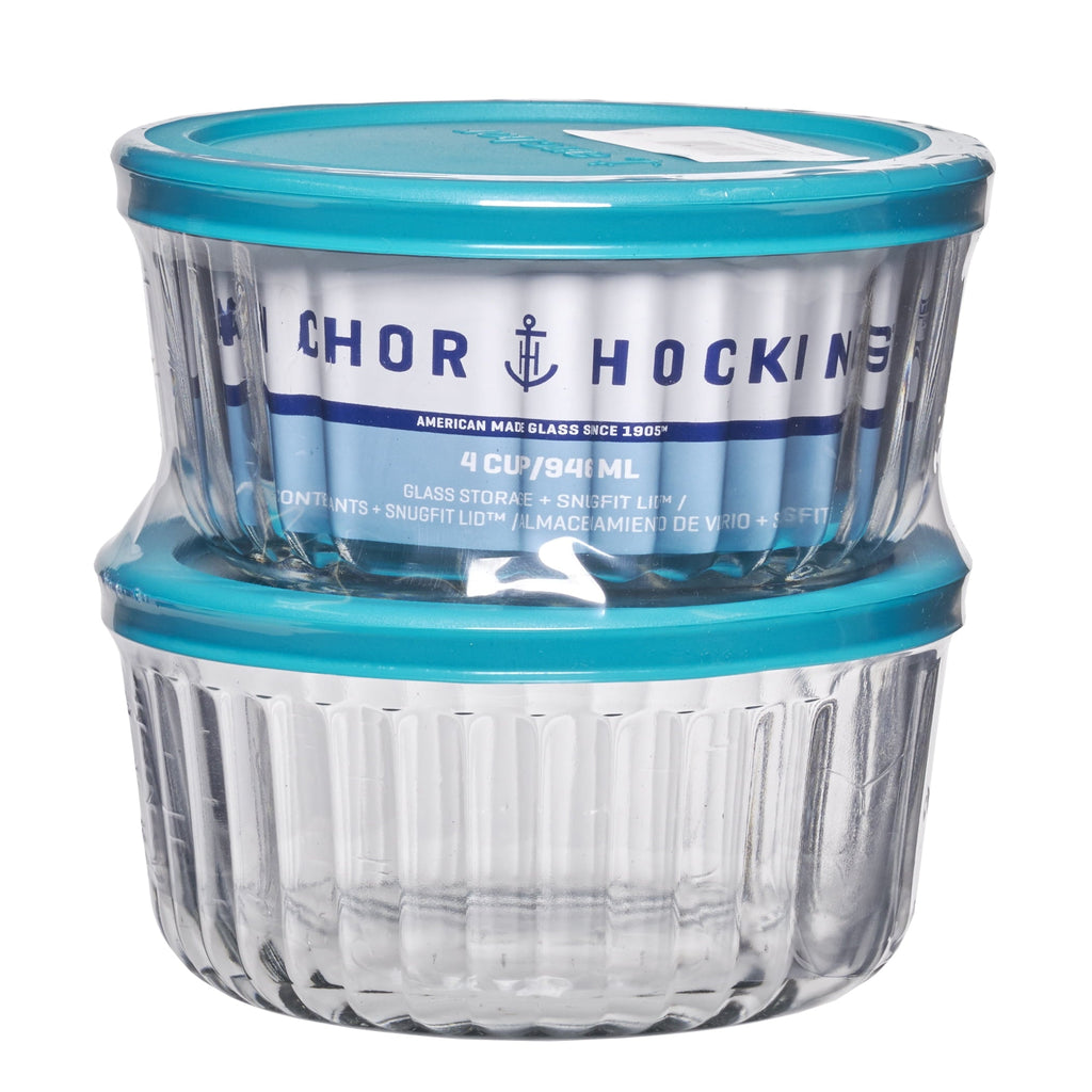 Fun Food Fidget Glass Food Storage Container with Lids, 4 Cup Round, Set of 2 - Deliciously Soft Cupcake Sensory Glob Detail