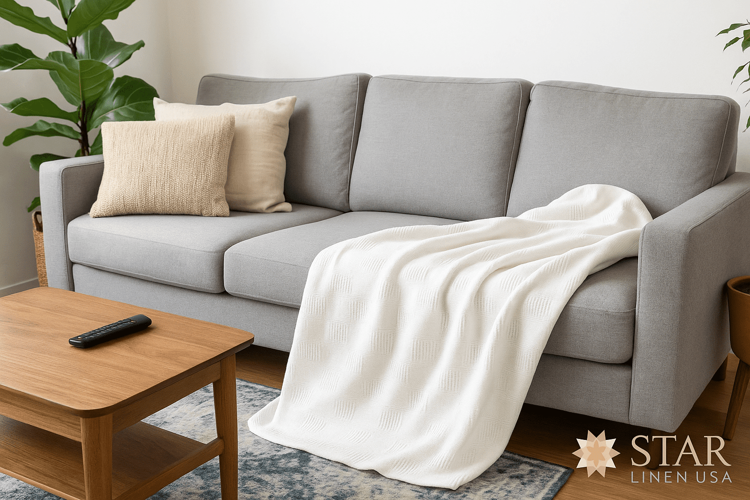 Lightweight Warm Hospital Thermal Blanket Throw Snag Free | 100% Cotton | Twin 66"x90" | White (1) - Luxury Knitted Decorative Throw Blanket with Fringes Detail