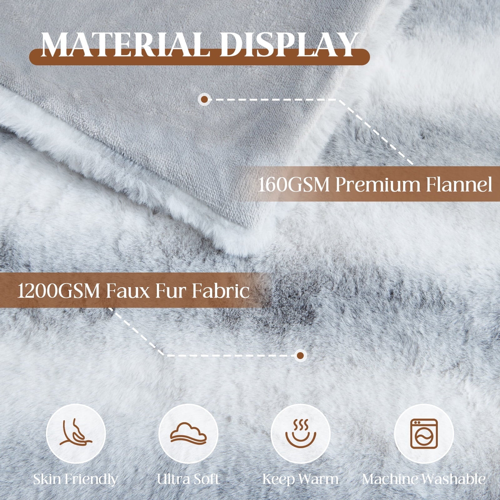Reversible Sherpa Luxury Faux Fur Throw Blanket for Bed Super Thick Warm Fuzzy Blankets for Bedroom Living Room, 60" x 80", White - Luxury Knitted Decorative Throw Blanket with Fringes Detail