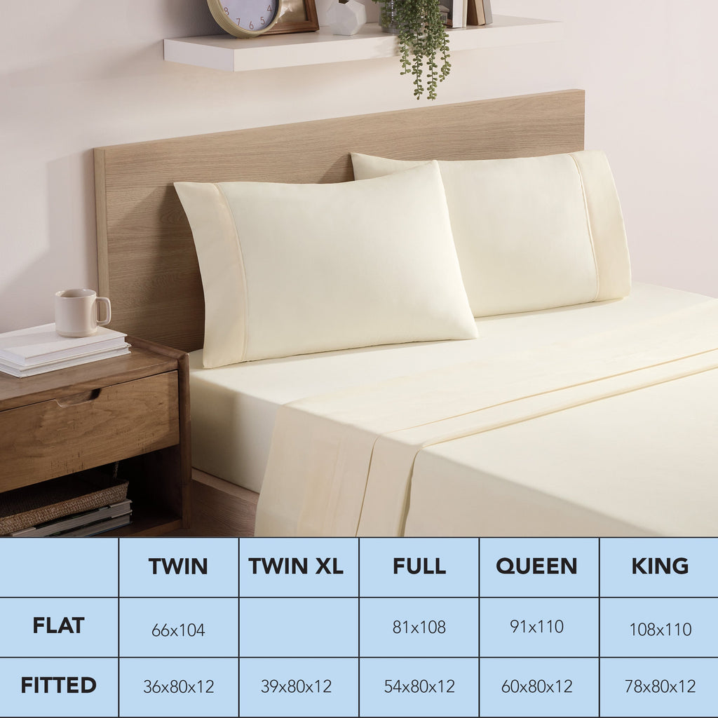 Ultra-Soft Brushed Microfiber Fitted Sheets - Bedding Essentials - Full - (6 Pack) Ivory - Luxury Bed Sheet Set with Deep Pockets Detail
